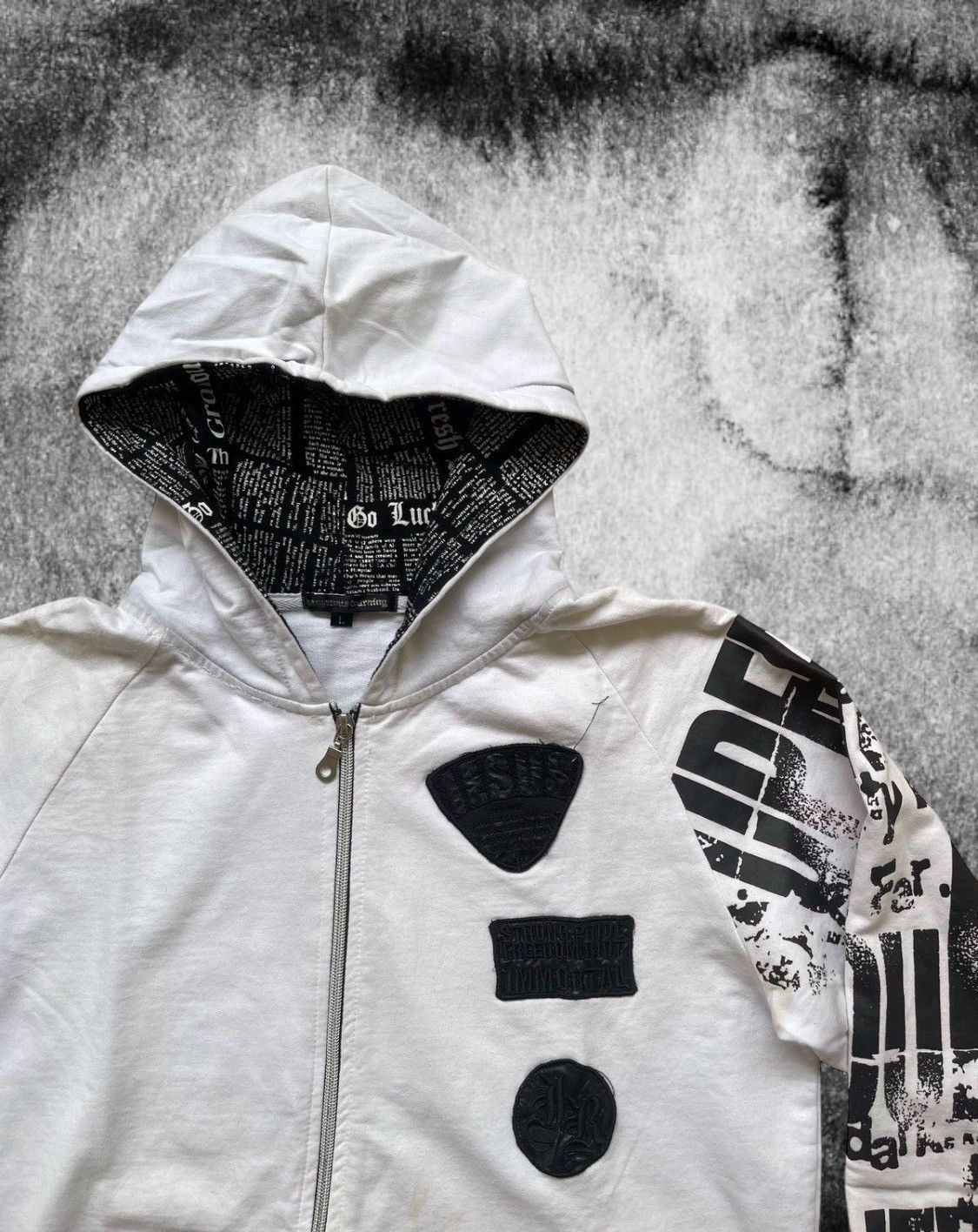 Roen Y2K Dangerous Warning Skull Poem Roen Hoodie Size US M / EU 48-50 / 2 - 4 Thumbnail