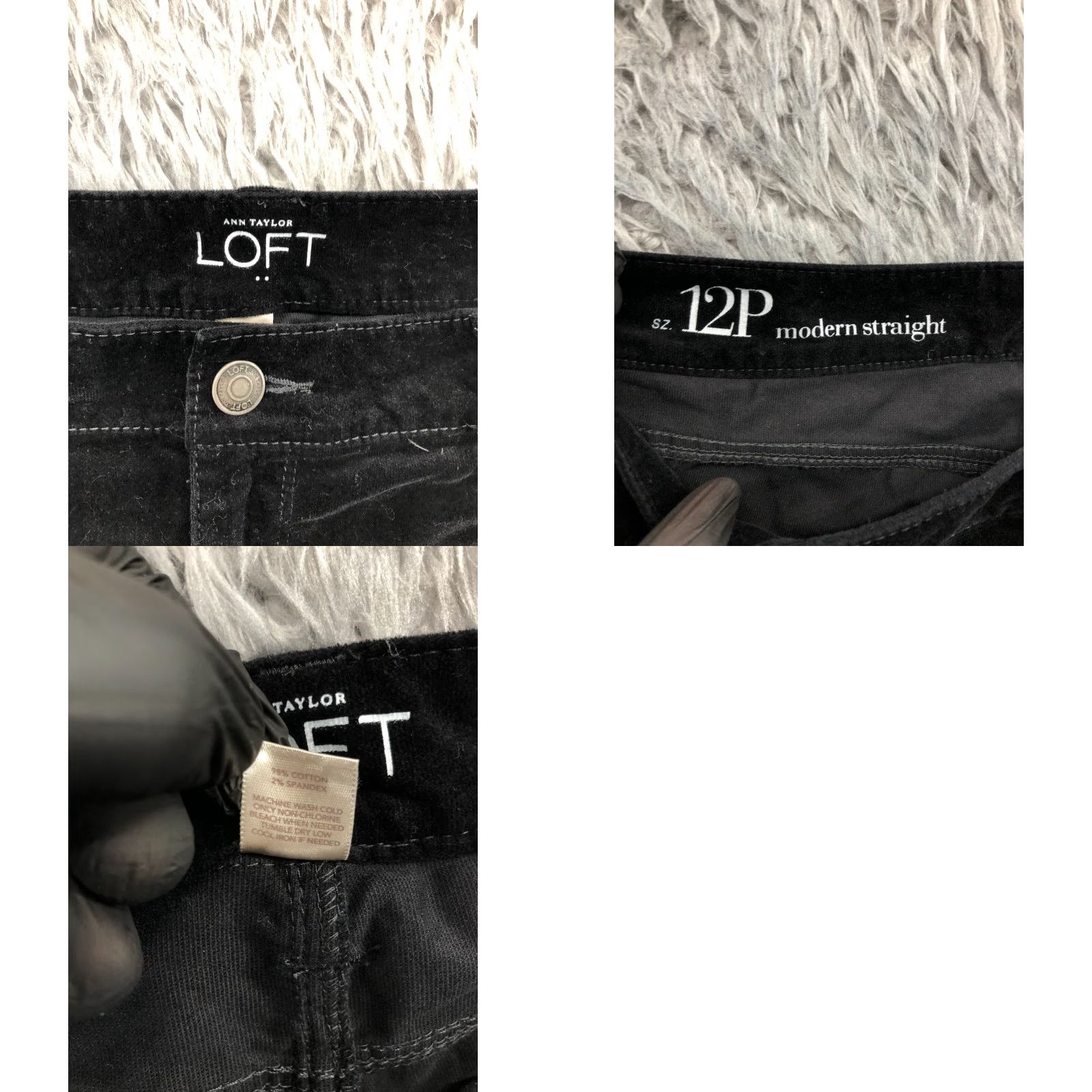 Loft Loft Petite Black Straight Pants 12P Womens Knit Flat Front Elastic Waist Pockets Ankle 28in Regular Rise Modern Classic Size 34" / US 12 / IT 48 - 8 Thumbnail