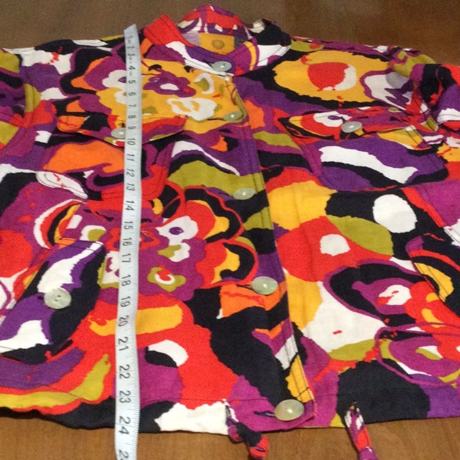 Other Ruby Rd Multicolor Button Front Pockets Linen Blend Shirt 18 Size XXL / US 16-18 / IT 52-54 - 14 Thumbnail