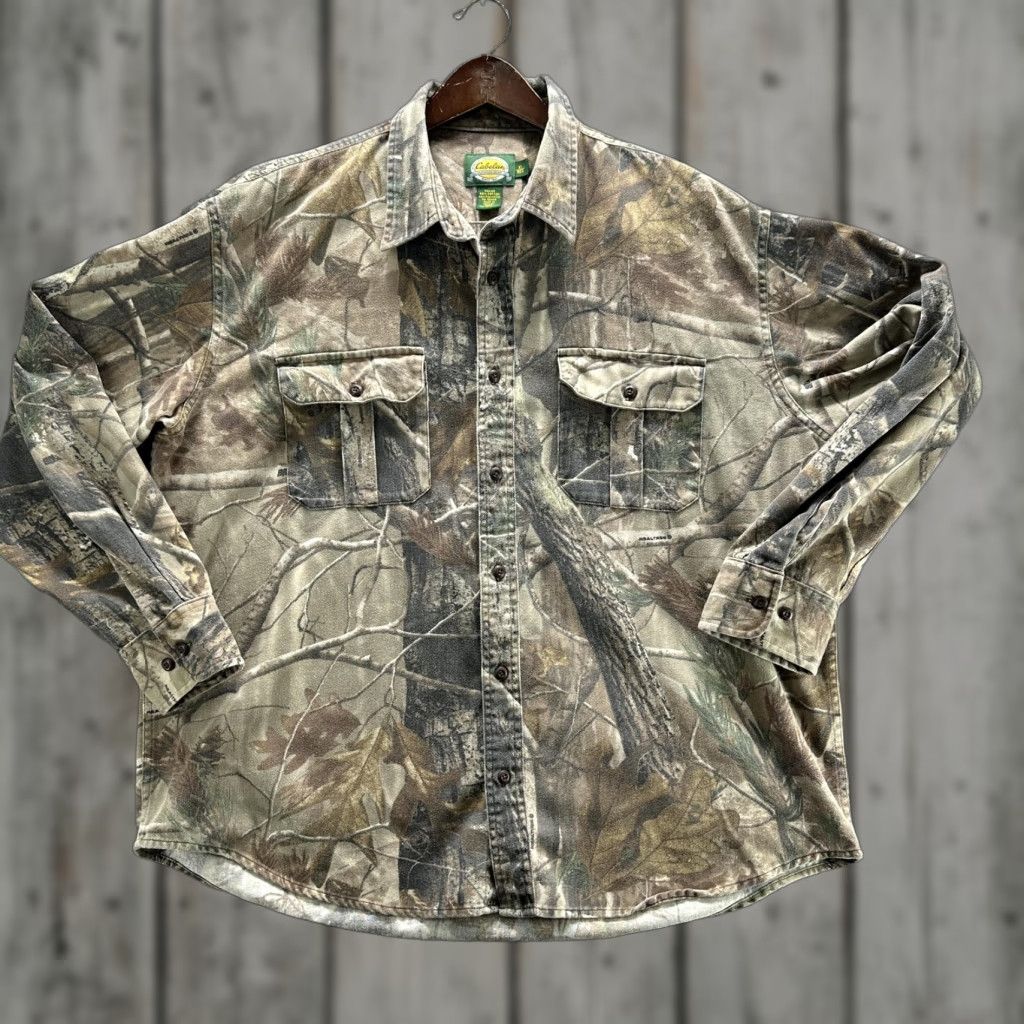 Vintage VINTAGE Cabela's Shirt Mens XL Camouflage Realtree Button Front Flannel Hunting Outdoor Gear Size US XL / EU 56 / 4 - 1 Thumbnail