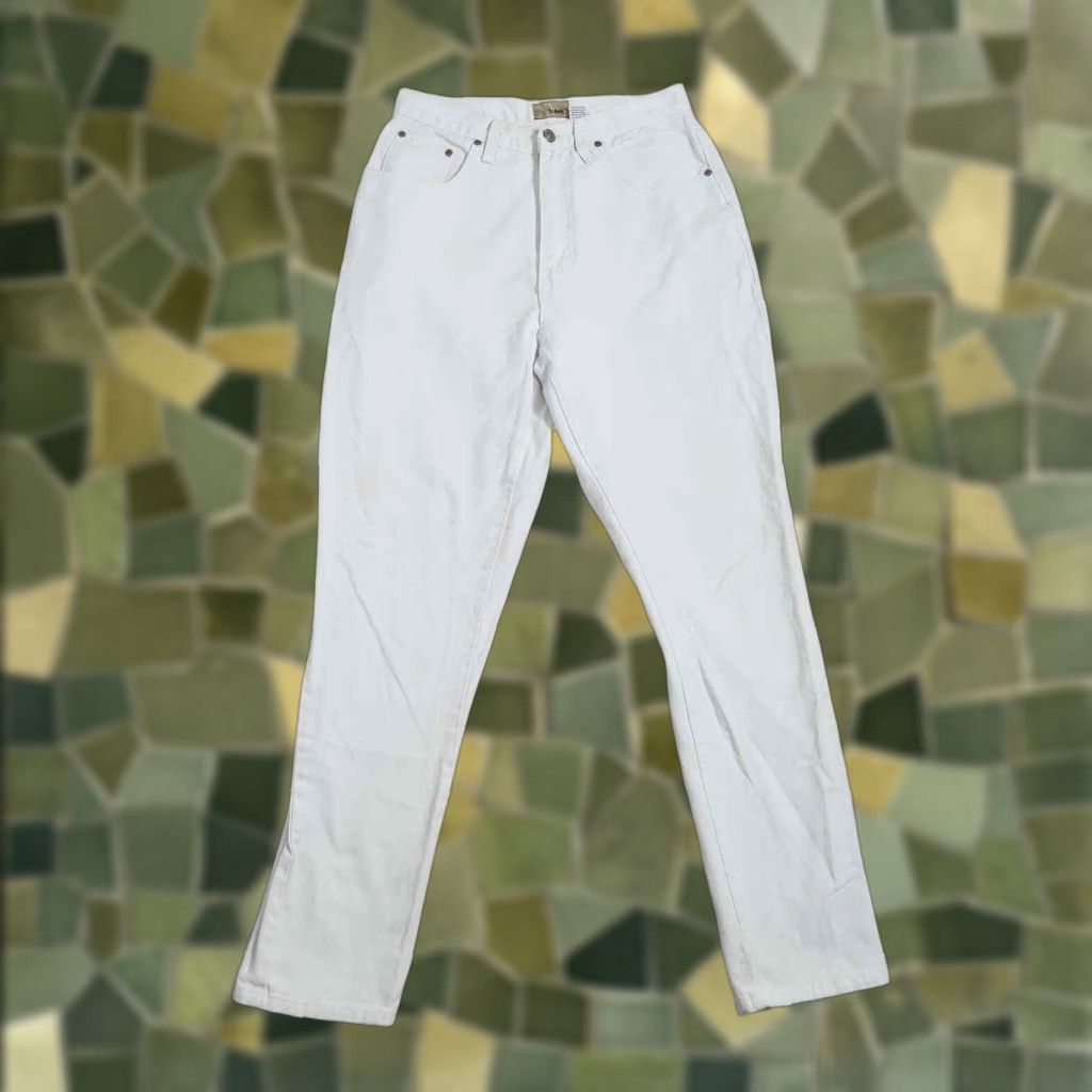 Vintage VINTAGE 90s NY Line cream straight leg high rise mom jeans 29" Adults 14 Cotton Grunge Casual Mens? Size 36" / US 14 / IT 50 - 1 Thumbnail