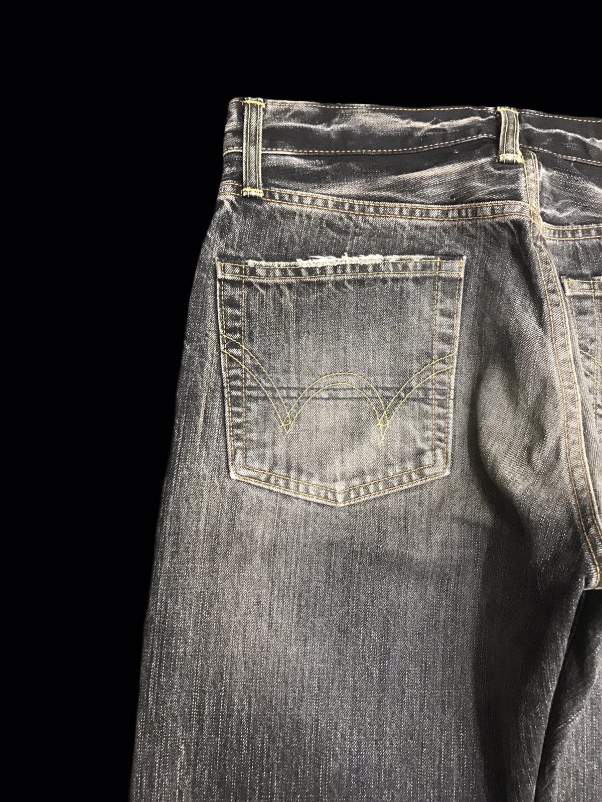 Edwin 💥90s Style💥Vtg EDWIN RAW FADE BLCK WASH Selvedge Denim F52 Size US 29 - 12 Thumbnail