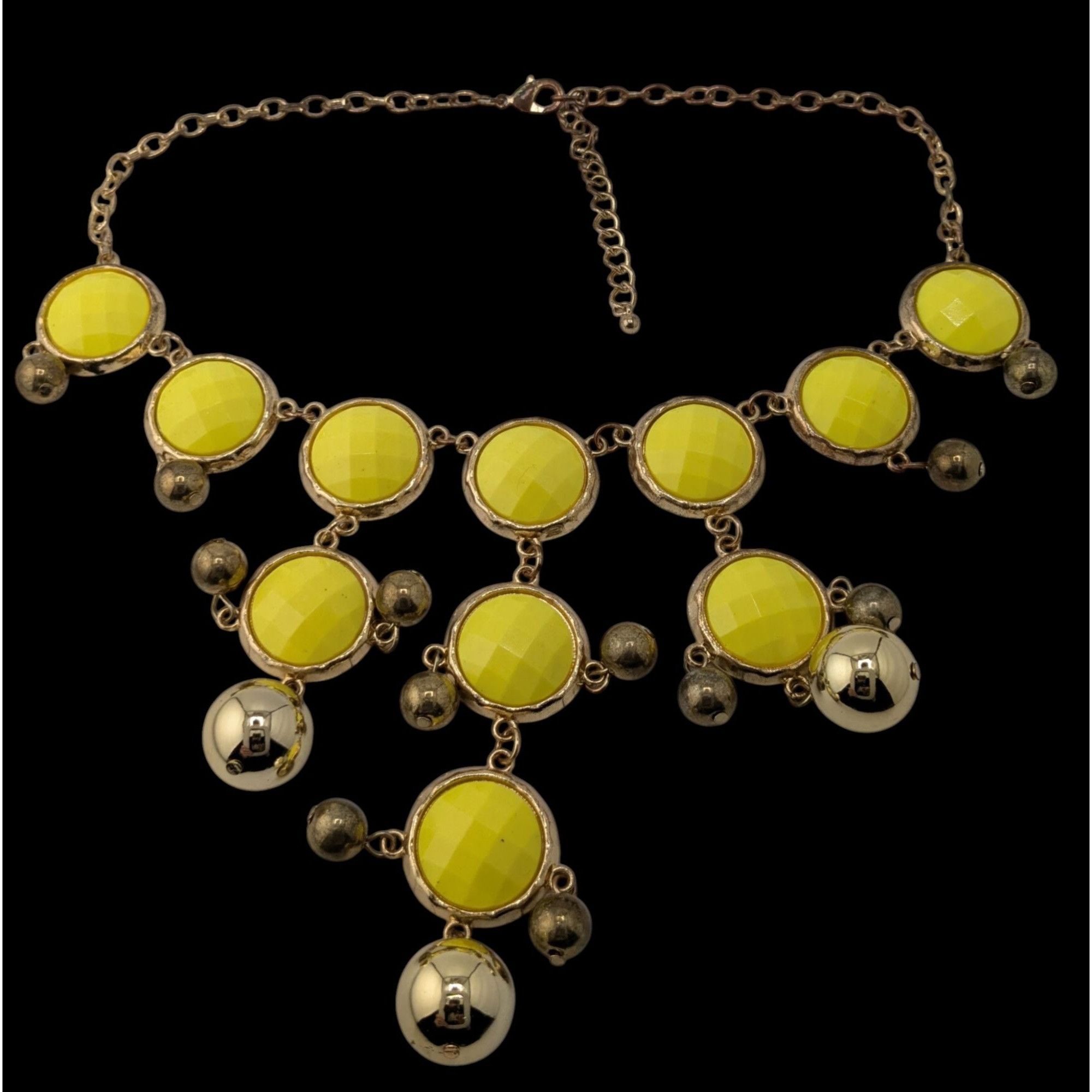 Other Yellow Statement Bubble Bib Necklace With Gold-Tone Accents Size ONE SIZE - 3 Thumbnail
