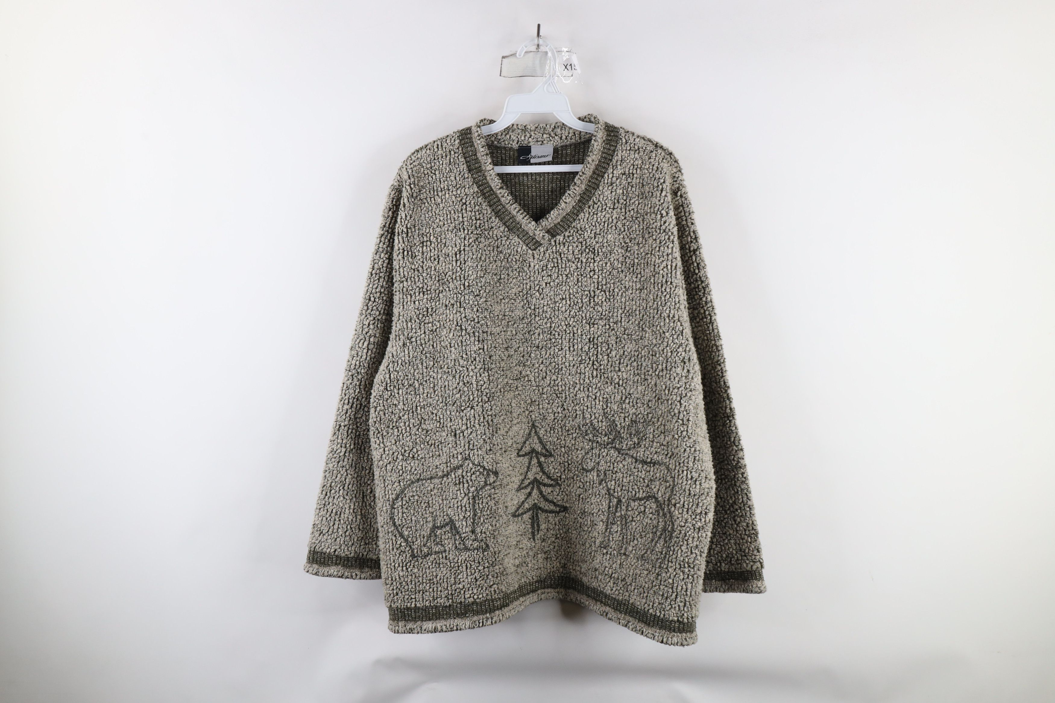 Vintage Vintage 90s Streetwear Moose Tree Deep Pile Fleece Sweater Size XXL / US 16-18 / IT 52-54 - 1 Thumbnail