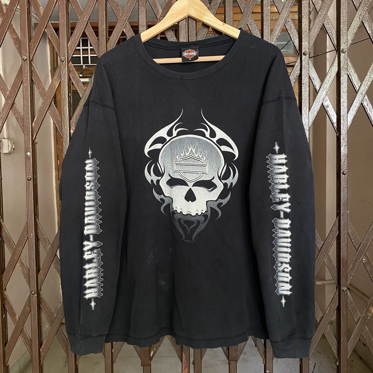 Harley Davidson Vintage Harley Davidson longsleeve skull shirt Size US XL / EU 56 / 4 - 1 Thumbnail