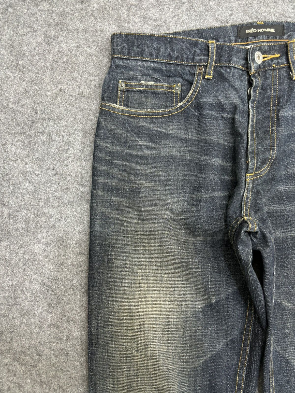 Designer 💥Designer💥Archival Ined Homme Distressed Denim F510 Size US 33 - 5 Thumbnail