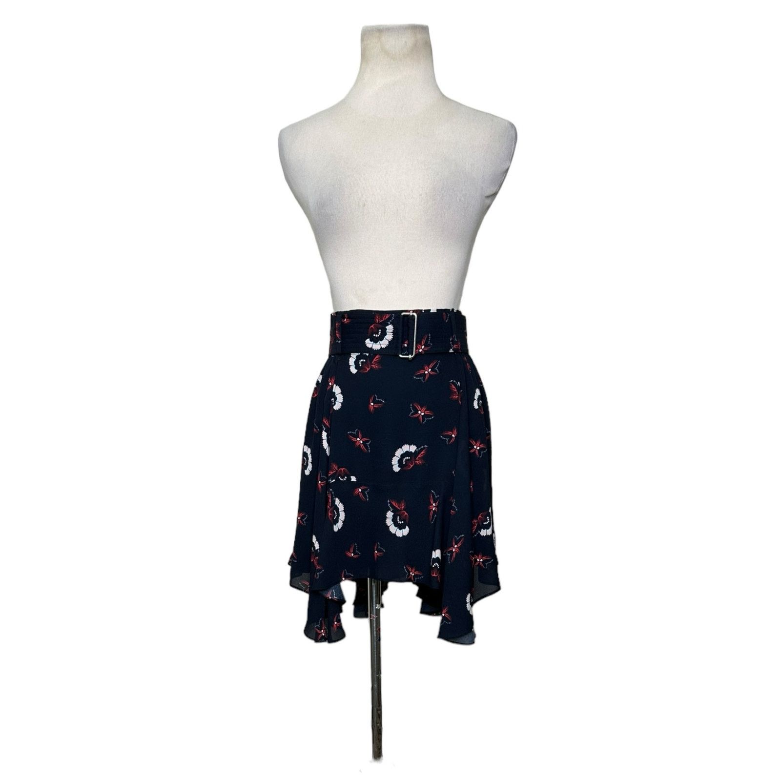 A.L.C. A.L.C blue floral belted handkerchief mini skirt size 2 Size 26" / US 2 / IT 38 - 10 Thumbnail