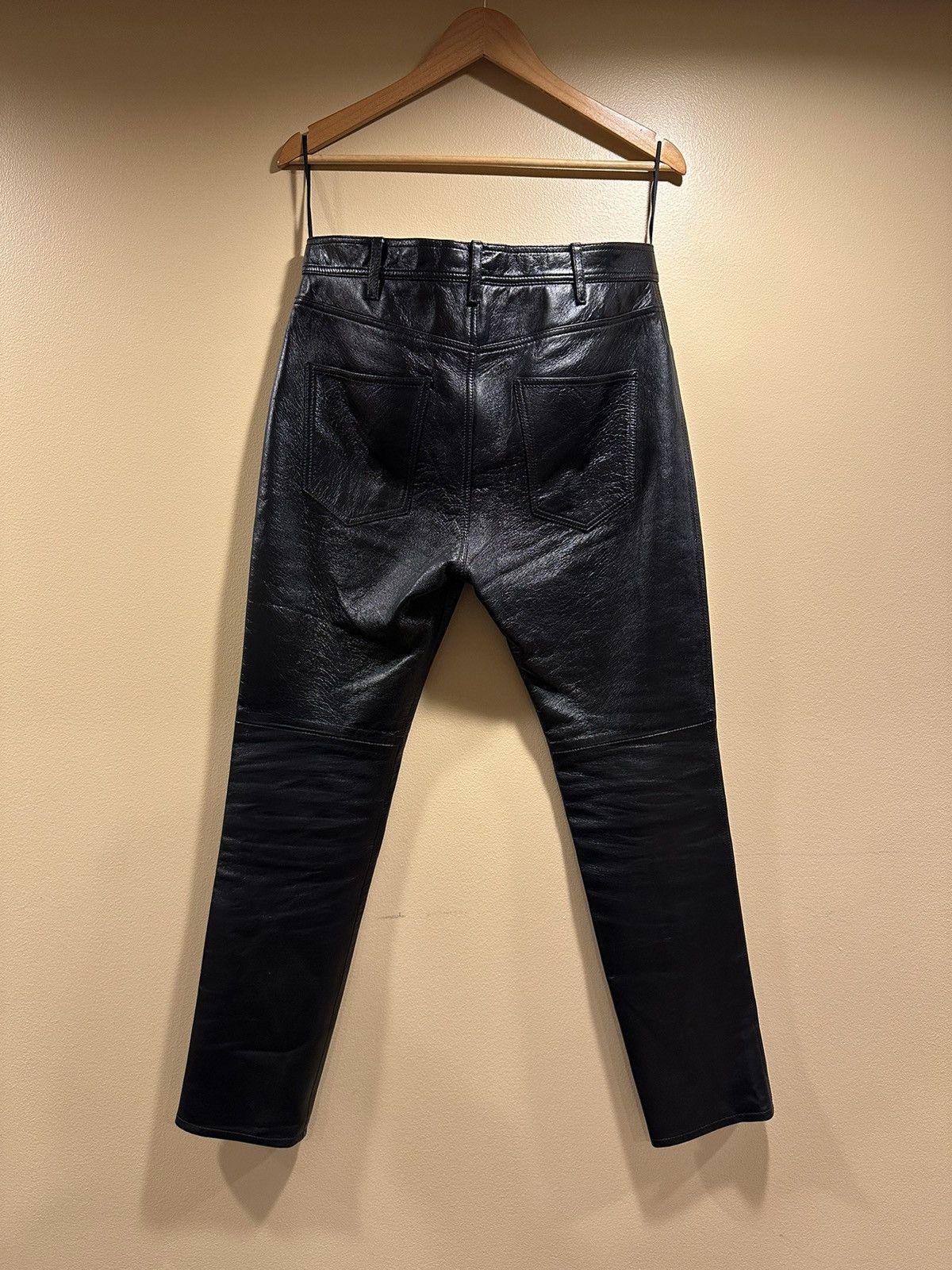 Celine Celine x Hedi Slimane Black Lambskin Leather Pants Size US 32 / EU 48 - 2 Thumbnail