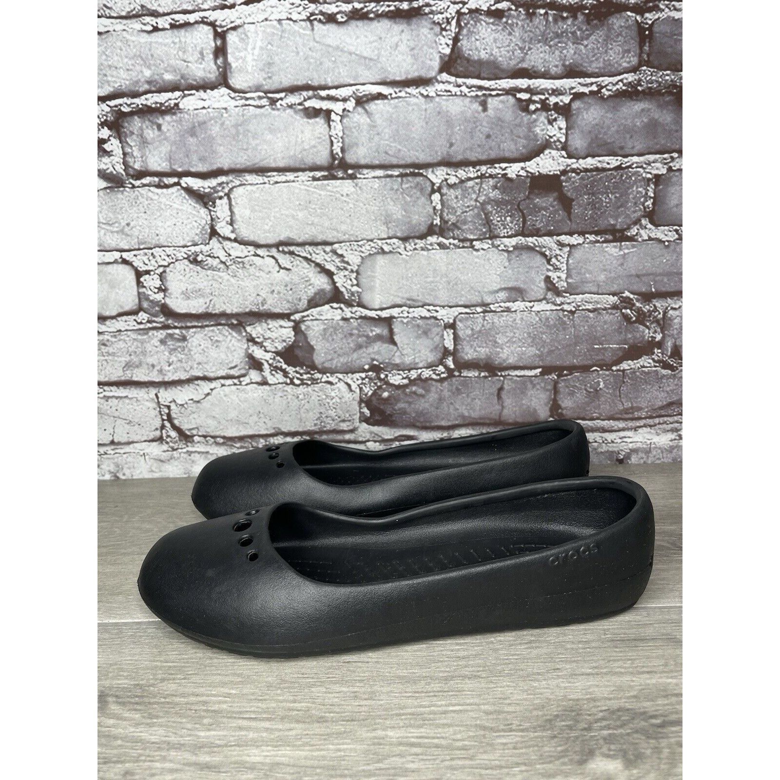 Crocs Crocs Black Rubber Slip On Lightweight Ballet Flats Shoes Wo Size US 11 / IT 41 - 7 Thumbnail