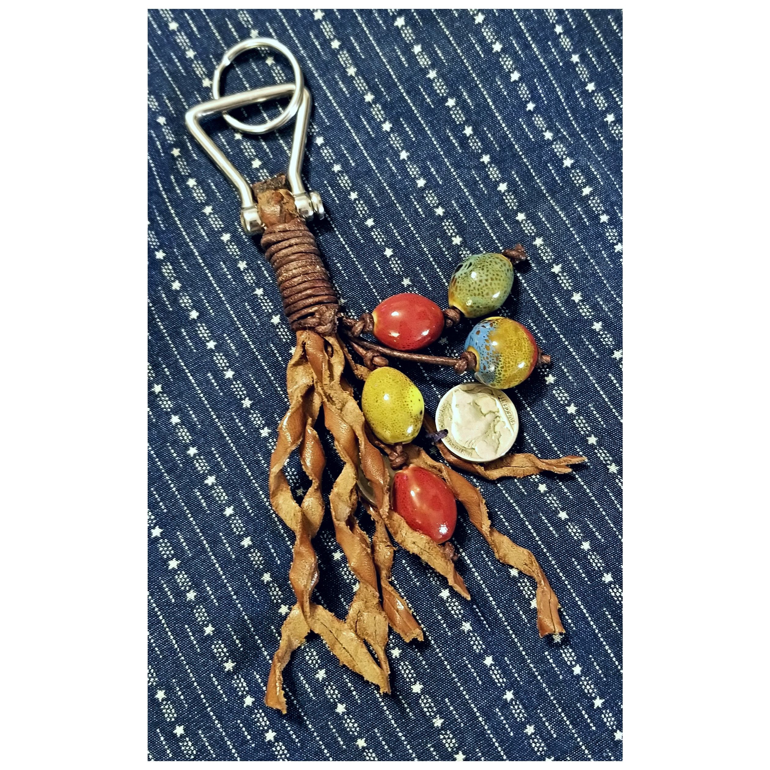 Ralph Lauren HAND CRAFTED LEATHER KEYCHAIN/ KEY FOB- VERY NICE DESIGN! Size ONE SIZE - 2 Thumbnail