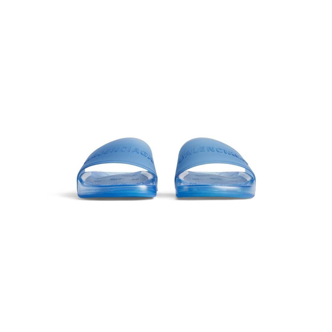 Balenciaga o1s1wg111125 Pool Transparent Slide Sandals in Blue Size US 9 / EU 42 - 3 Thumbnail