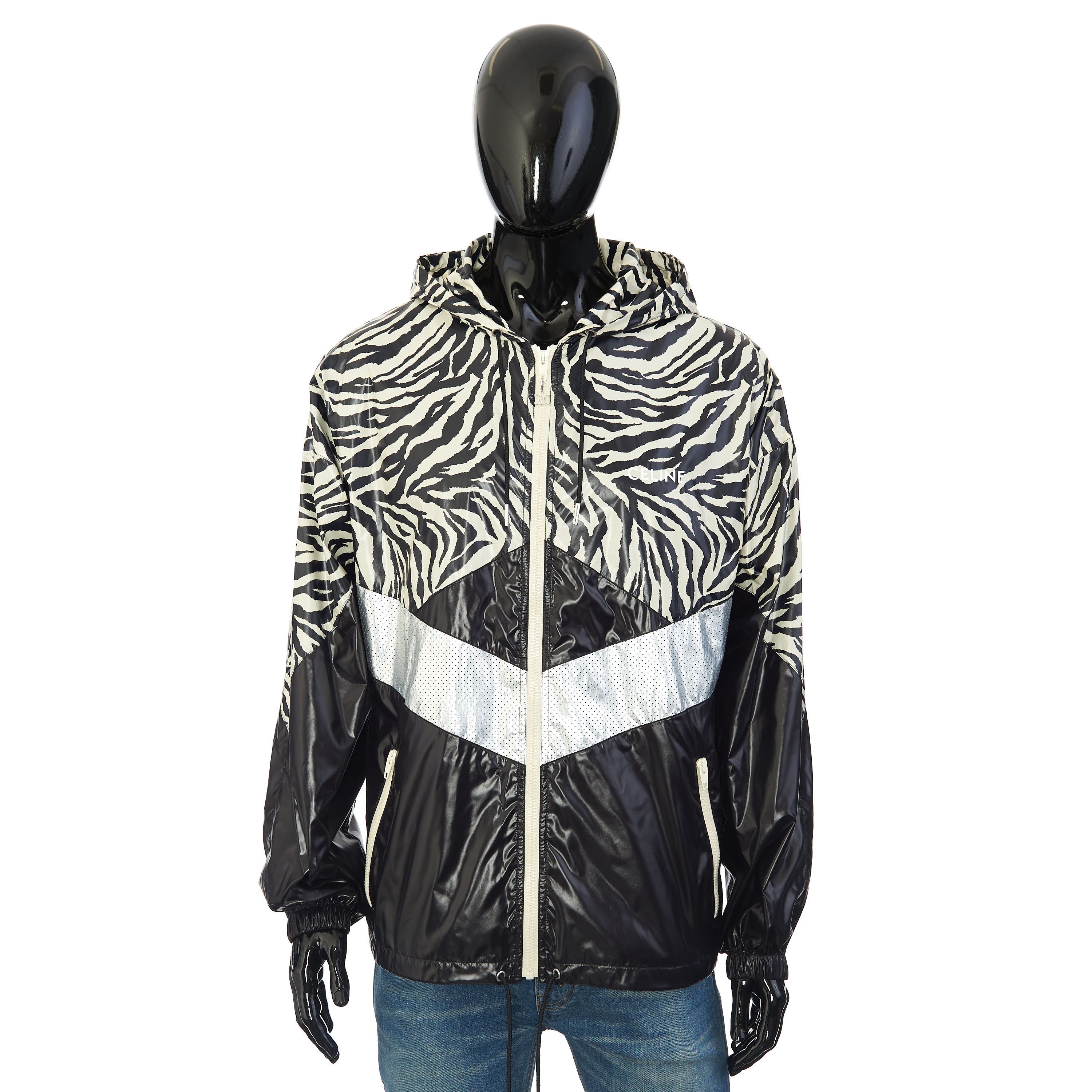 Celine Loose Cut Jacket With Zebra Look & Nylon Coating Size US M / EU 48-50 / 2 - 4 Thumbnail