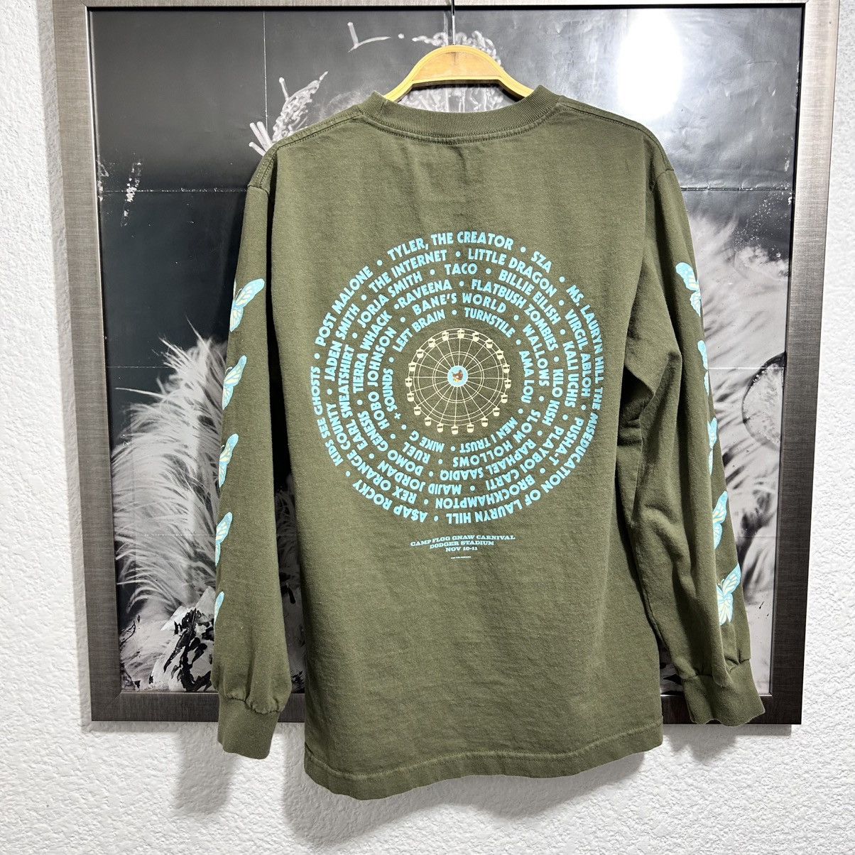 Band Tees × Rap Tees × Tyler The Creator CAMP FLOG GNAW CARNIVAL 2018 LONG SLEEVE SHIRT Size US S / EU 44-46 / 1 - 3 Thumbnail