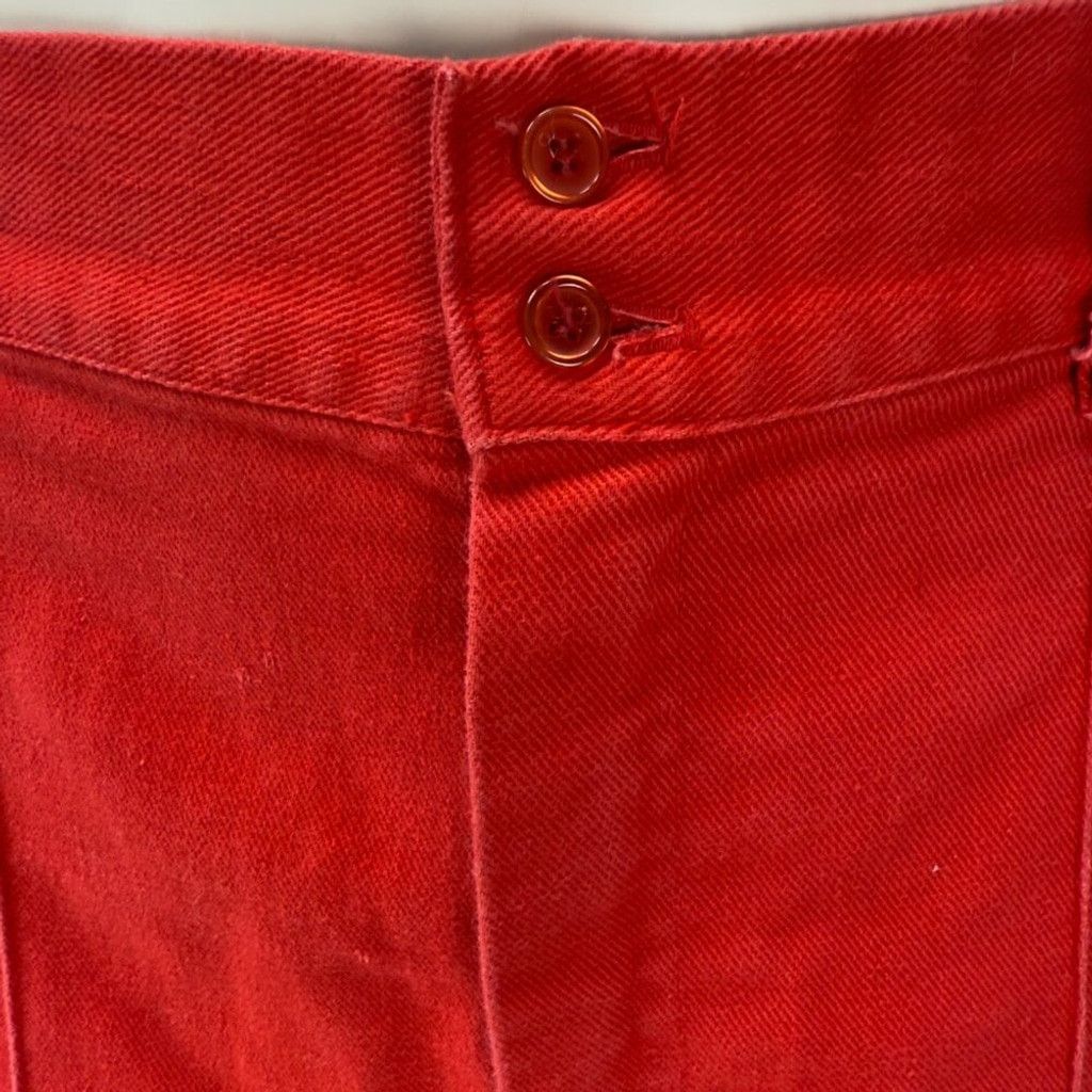 Sears VINTAGE Sailor Nautical Red Flare Denim Pleated Pant Size 26 Size 26" / US 2 / IT 38 - 3 Thumbnail