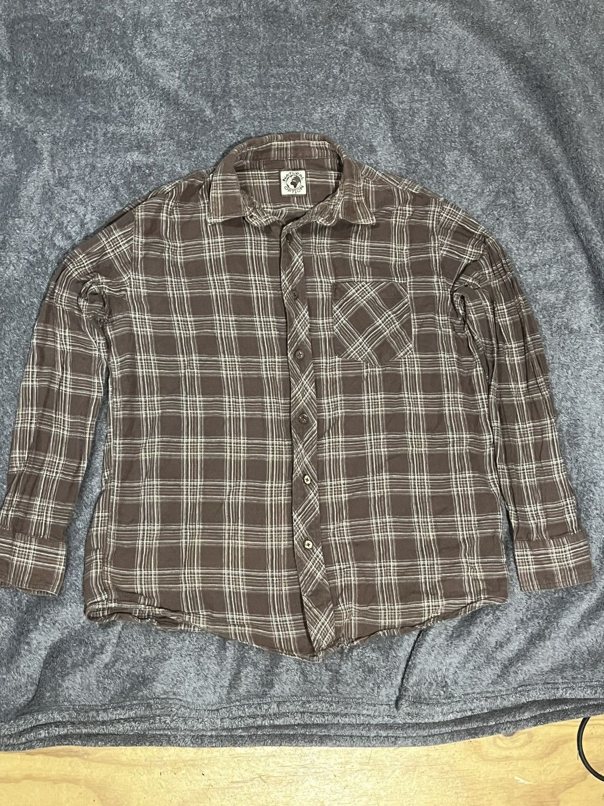 Other Vintage Brown Flannel with Wood Buttons Size US L / EU 52-54 / 3 - 1 Thumbnail