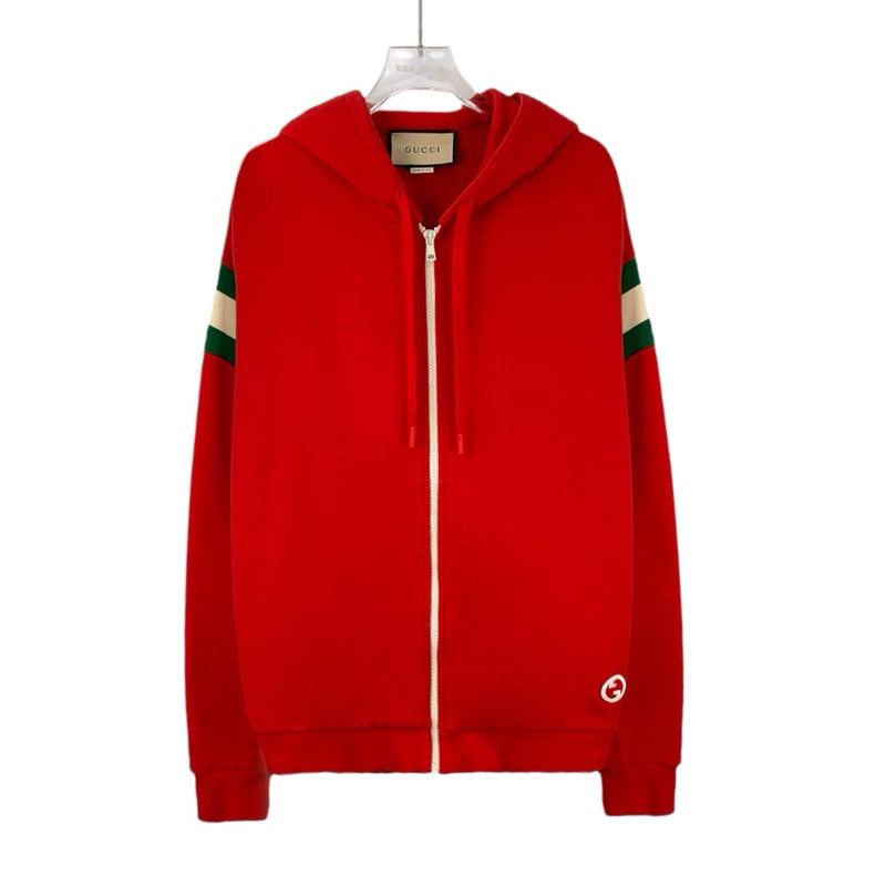 Gucci Gucci Red striped cotton hooded zipper long-sleeved sweatsh Size US XS / EU 42 / 0 - 1 Thumbnail
