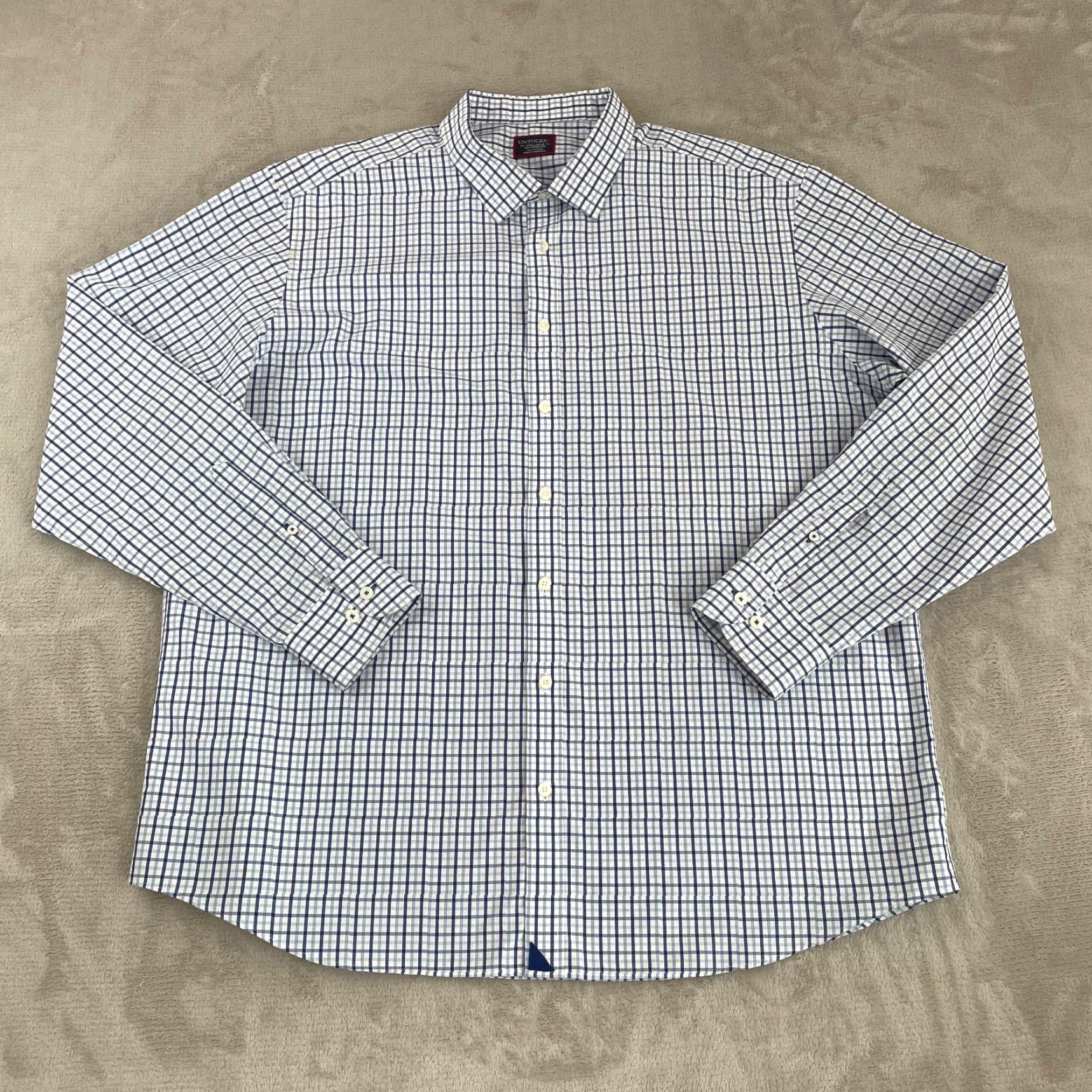 UNTUCKit UNTUCKit Ruffino Shirt Men 3XLT Tall Blue Plaid Wrinkle Free Long Sleeve Preppy Shirt Size US XXL / EU 58 / 5 - 3 Thumbnail