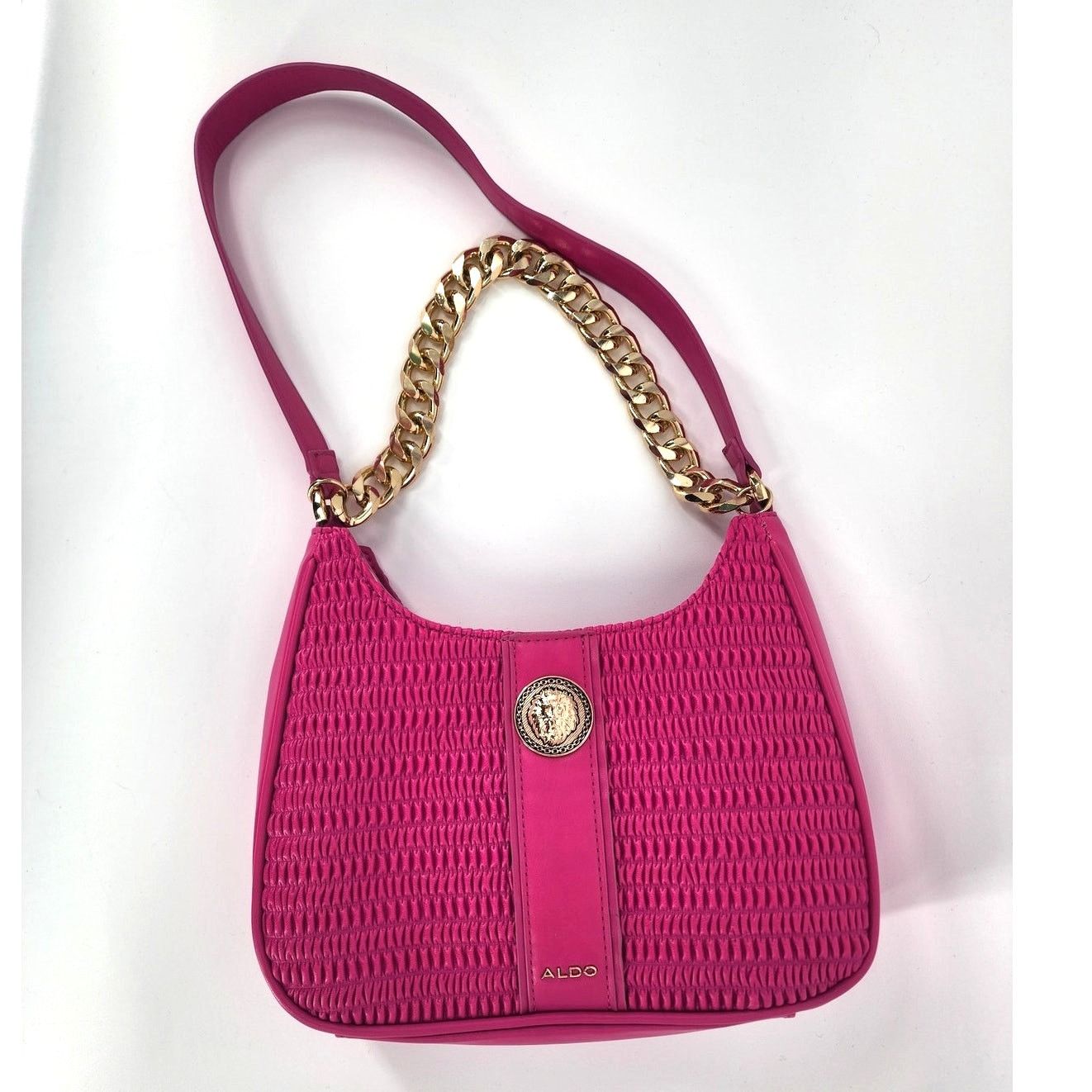 Aldo Aldo Barbie Pink Faux Leather Ruched Shoulder Bag Size ONE SIZE - 1 Thumbnail