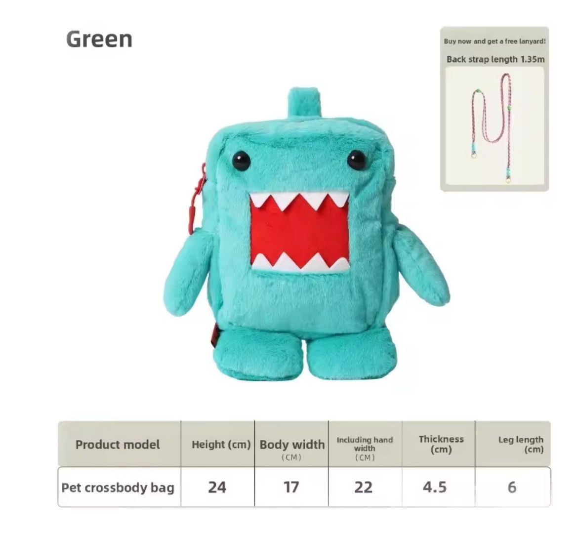 Japanese Brand Kawaii Domo Kun Plush Shoulder Bag Size ONE SIZE - 5 Thumbnail