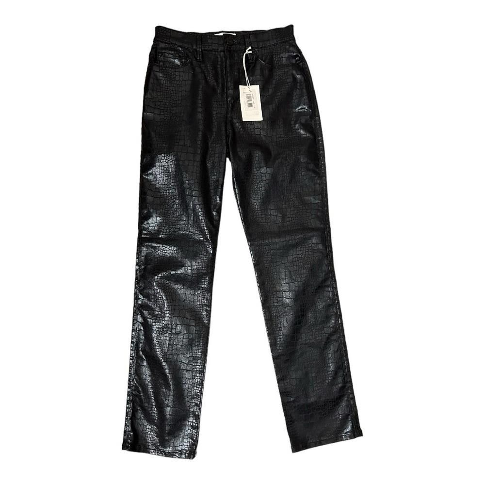 Frame FRAME l NWT Le Sylvie Slender Straight Croc Coated Jeans 26 Size 26" / US 2 / IT 38 - 2 Thumbnail