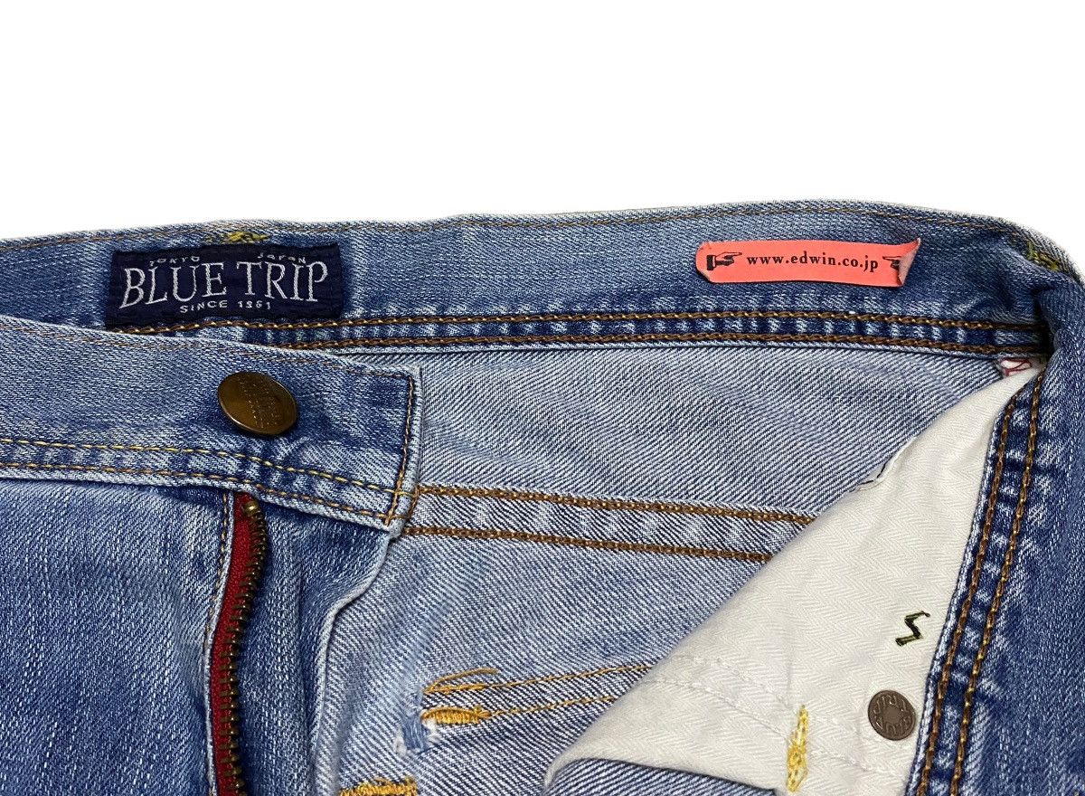 Edwin × If Six Was Nine Rare Design Vintage Brand Edwin Blue Trip Flared Jeans 1990s Size US 32 / EU 48 - 7 Thumbnail
