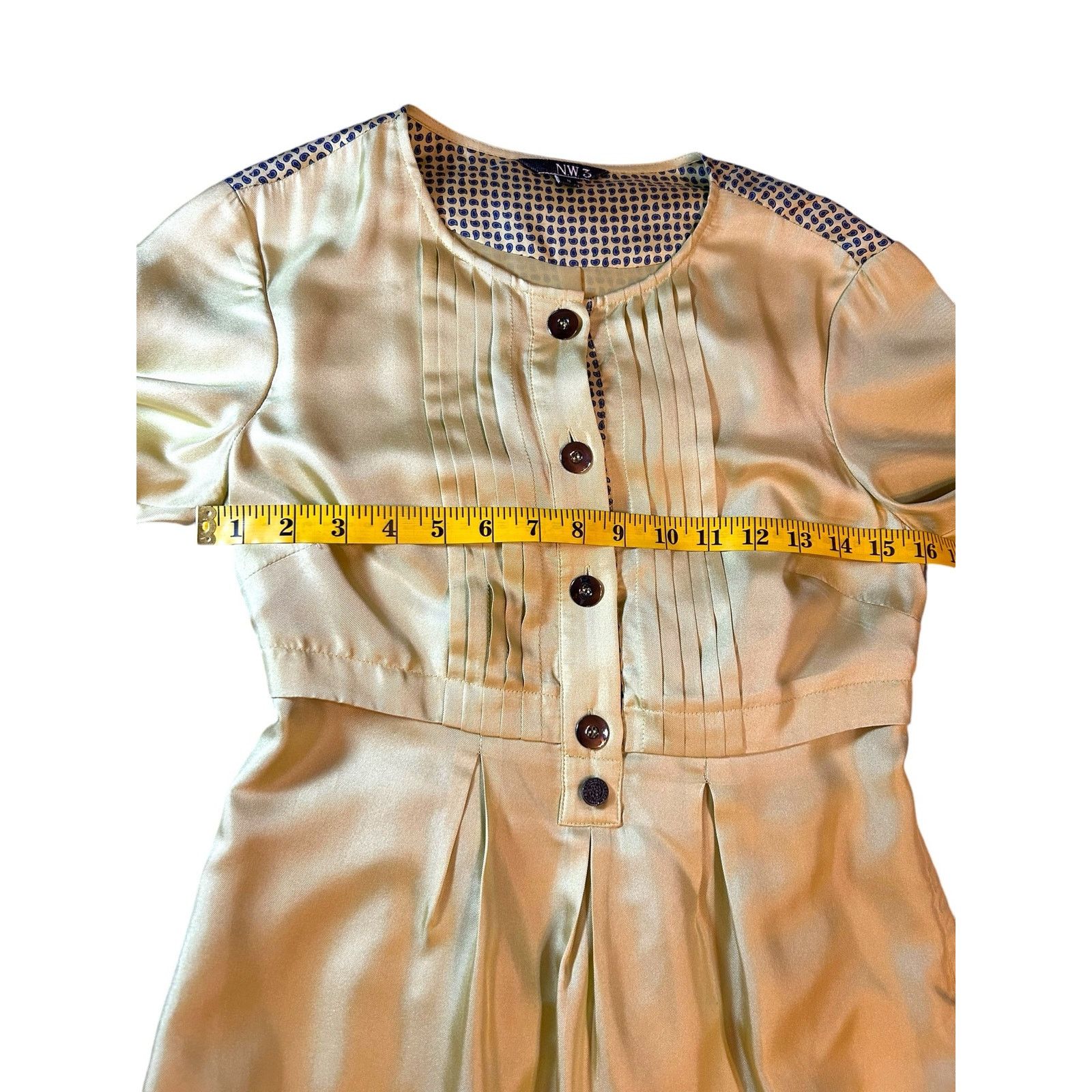Hobbs London Rare Hobbs NW3 Silk Chartreuse Dress - Size 8 Size M / US 6-8 / IT 42-44 - 4 Thumbnail