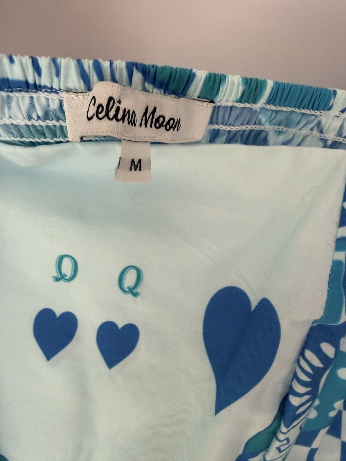 Other Celina Moon Blue Checkered Cards Midi Dress Queen Hearts M Size M / US 6-8 / IT 42-44 - 5 Thumbnail