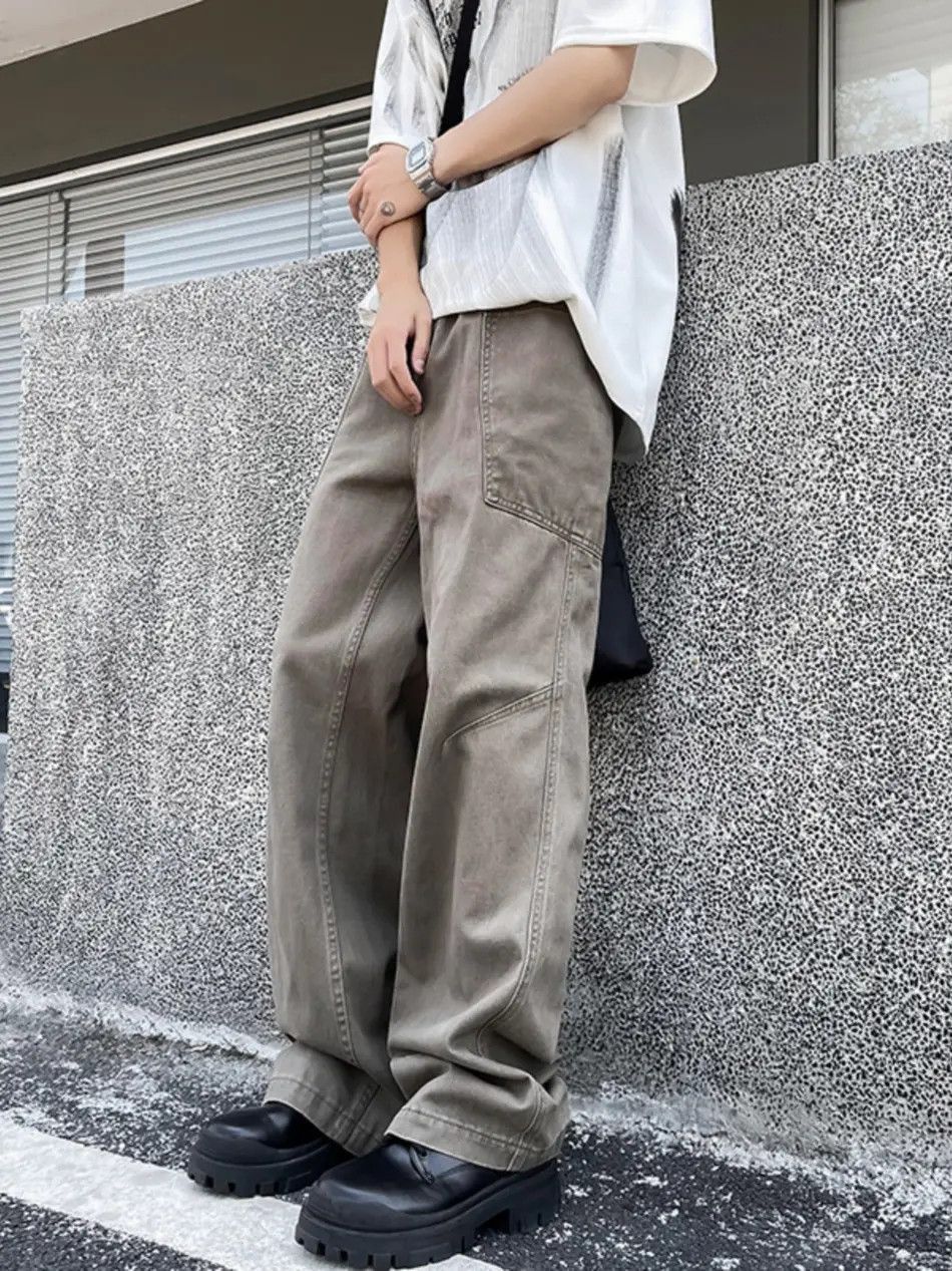 Japanese Brand Retro washed pocket patchwork straight leg jeans Size US 32 / EU 48 - 5 Thumbnail