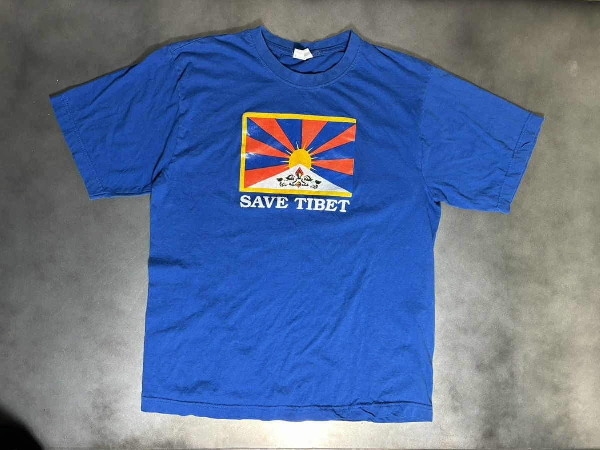 Vintage Vintage Save Tibet Tee Shirt Free Tibet Political Flag 90s Size US M / EU 48-50 / 2 - 9 Thumbnail