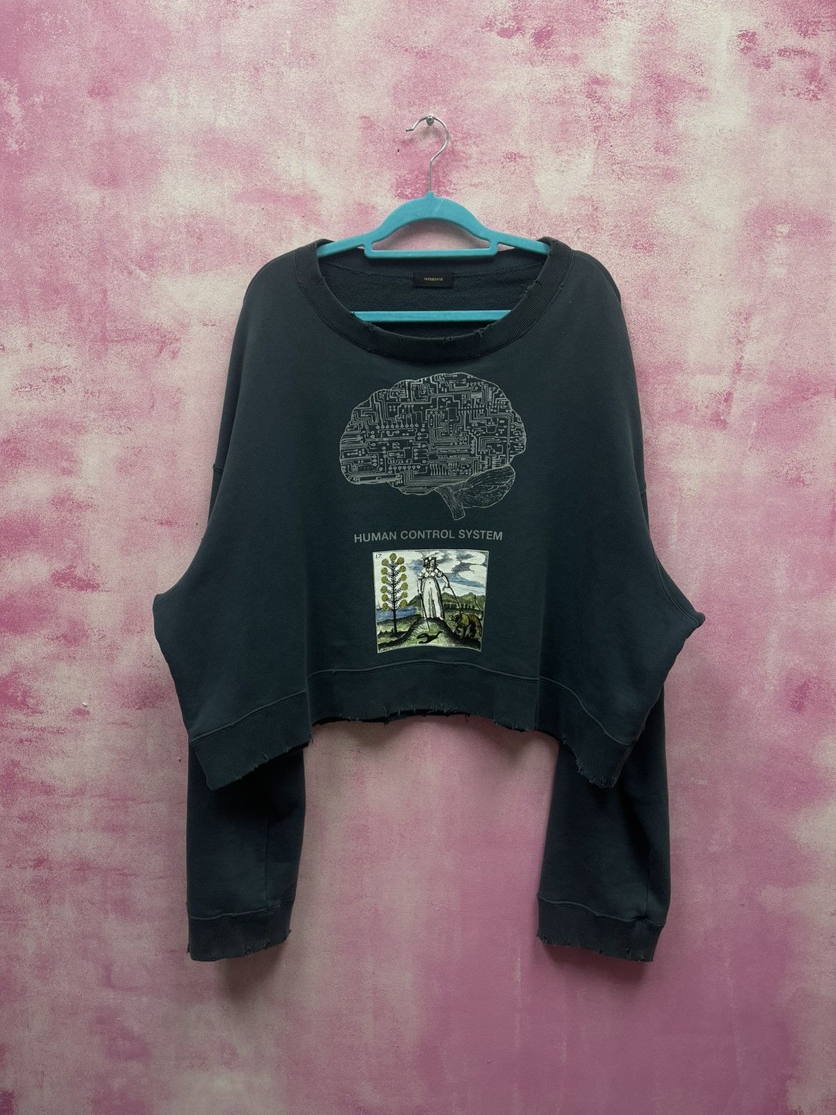 Designer × Japanese Brand × Undercover Undercover AW17 Human Control System Cropped Green Sweater Size US L / EU 52-54 / 3 - 2 Thumbnail