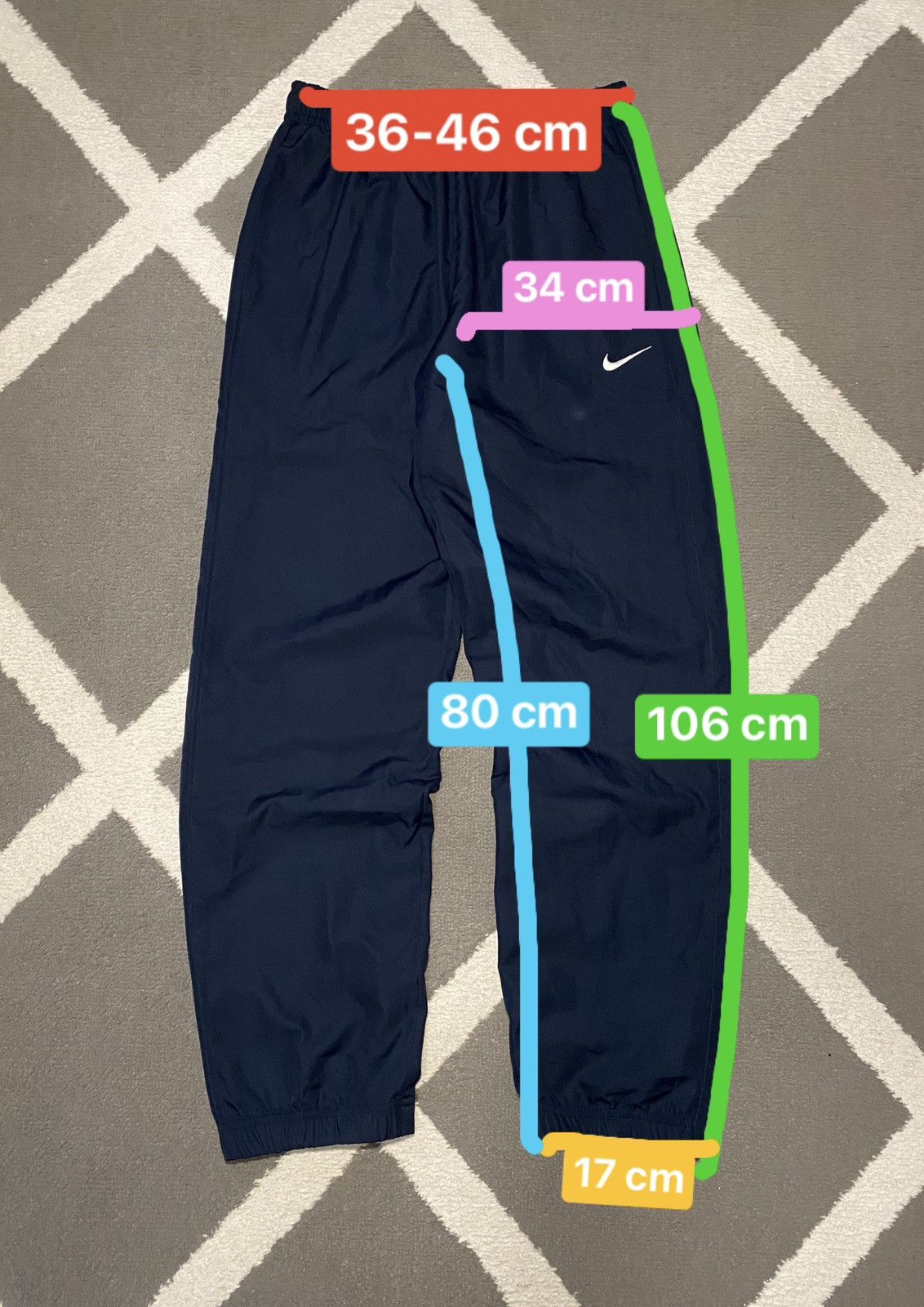 Nike × Vintage Nike Swoosh Loose Fit navy sweatpants Y2K Size US 32 / EU 48 - 14 Thumbnail