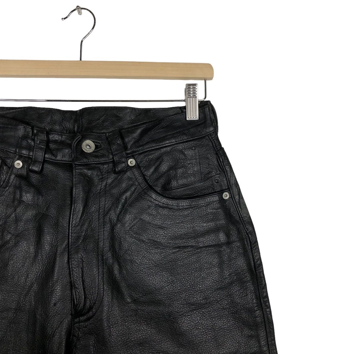 Genuine Leather Black 90s Genuine Leather Pants GGG Pour Homme Issey Miyake Size US 28 / EU 44 - 5 Thumbnail