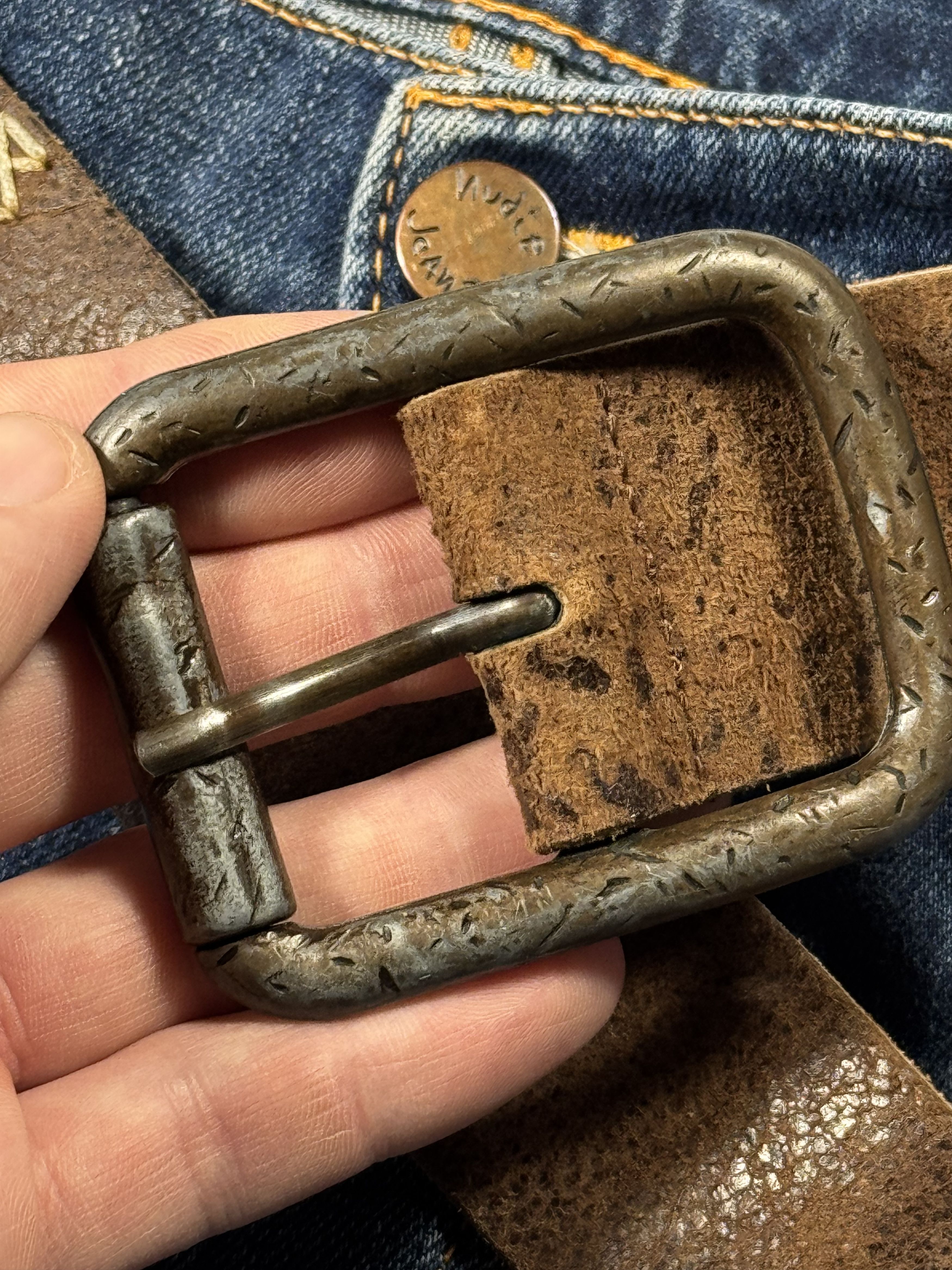 Japanese Brand Kapital Style Western Aztec Leather Belt Size ONE SIZE - 7 Thumbnail
