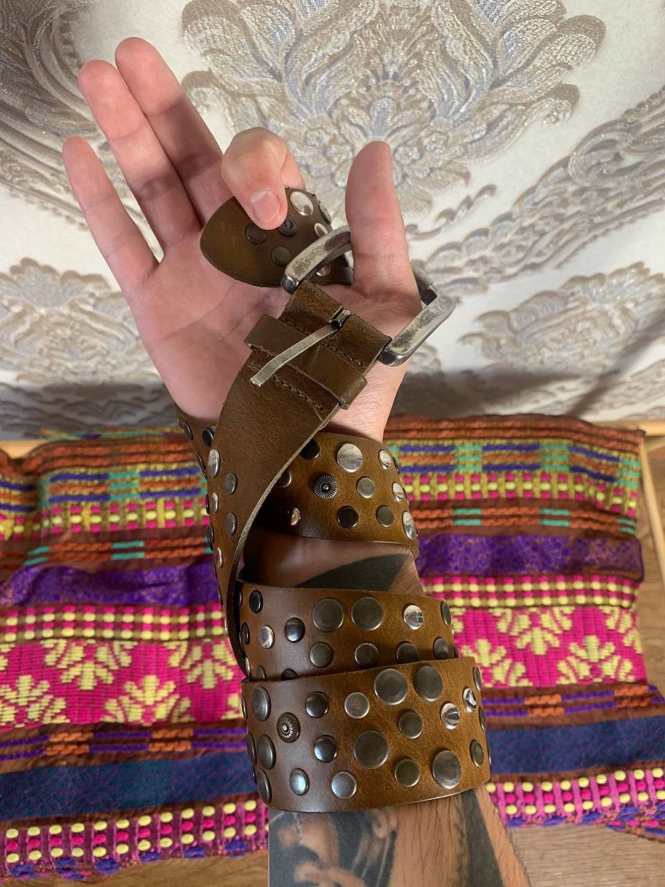 Japanese Brand VINTAGE AVANT-GARDE RETRO DESIGNER BELT LEATHER METAL 90s Size ONE SIZE - 1 Thumbnail