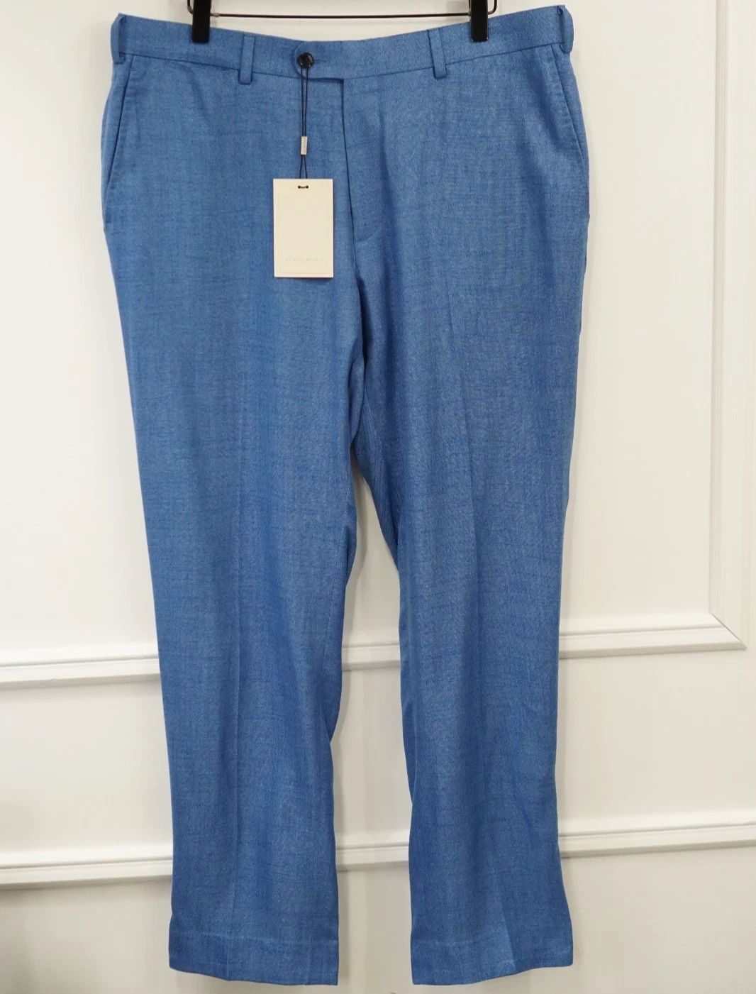 Suitsupply Men Suitsupply Pants 100% Bamboo Blue Size UK/US42 Size 42R - 1 Thumbnail