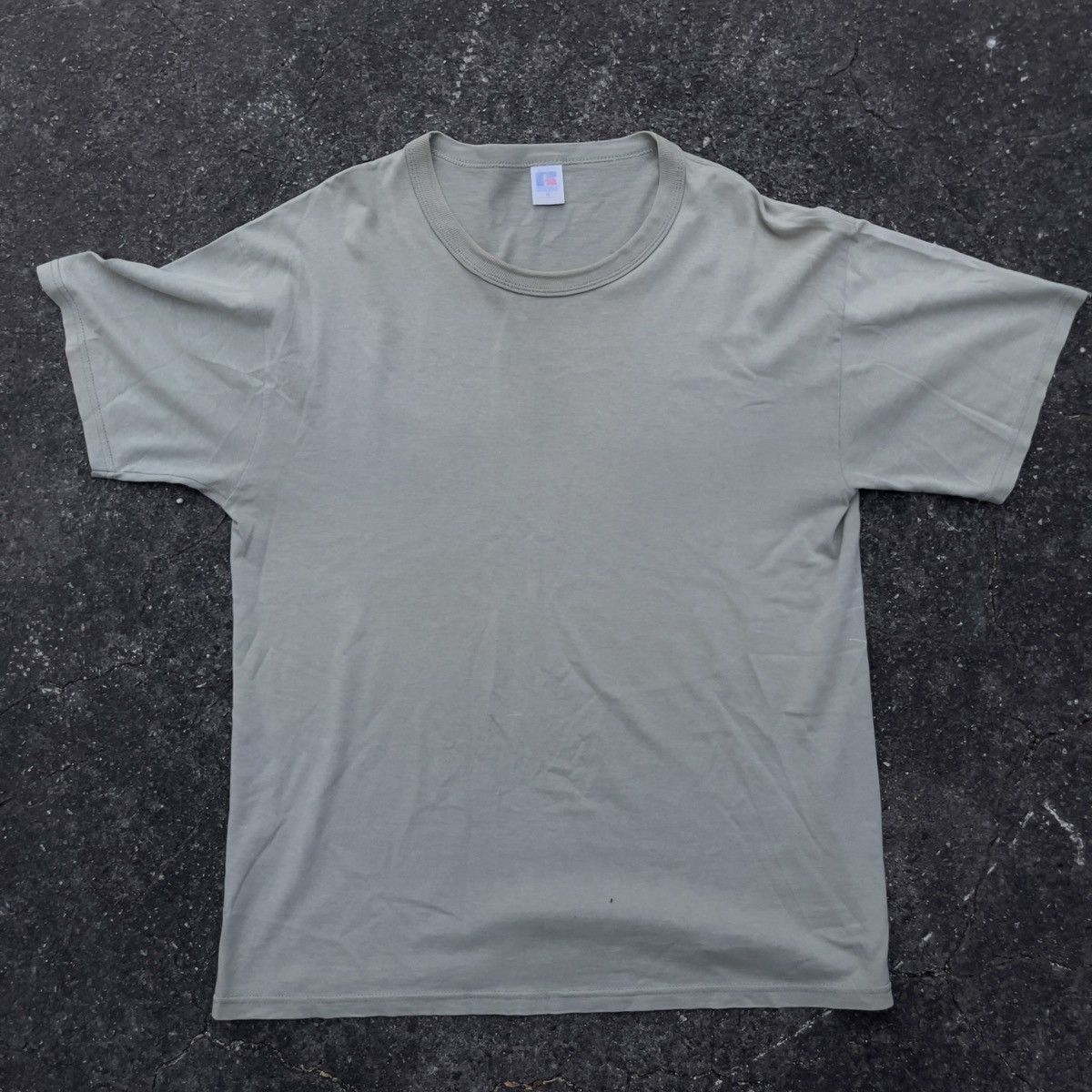 Russell Athletic × Vintage Vintage 90s Y2K RUSSELL ATHLETIC Blank Olive Shirt Size US M / EU 48-50 / 2 - 1 Thumbnail