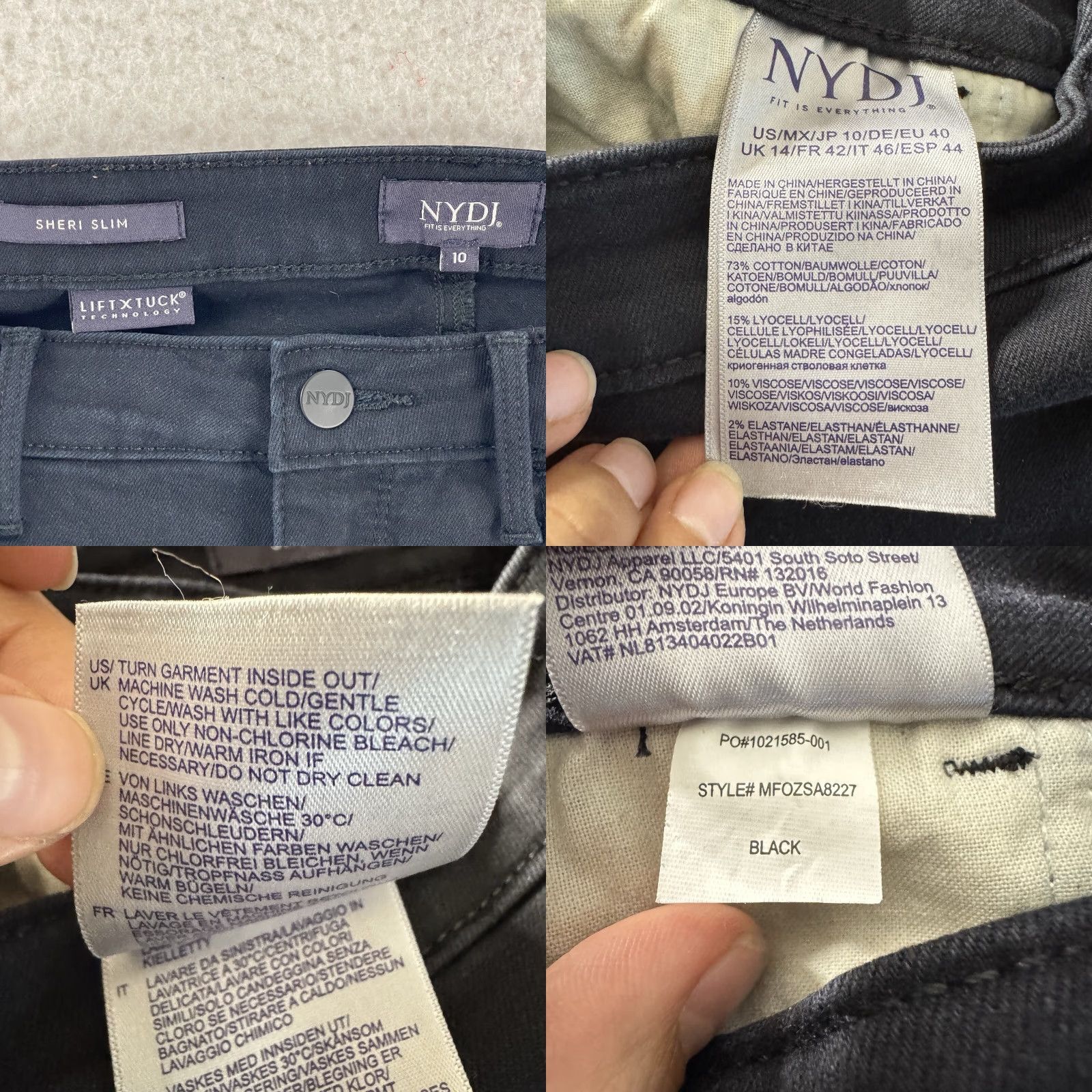 NYDJ NYDJ Sheri Slim Straight Jeans Womens Size 10 Black Denim Mid-Rise Pant Size 32" / US 10 / IT 46 - 9 Thumbnail