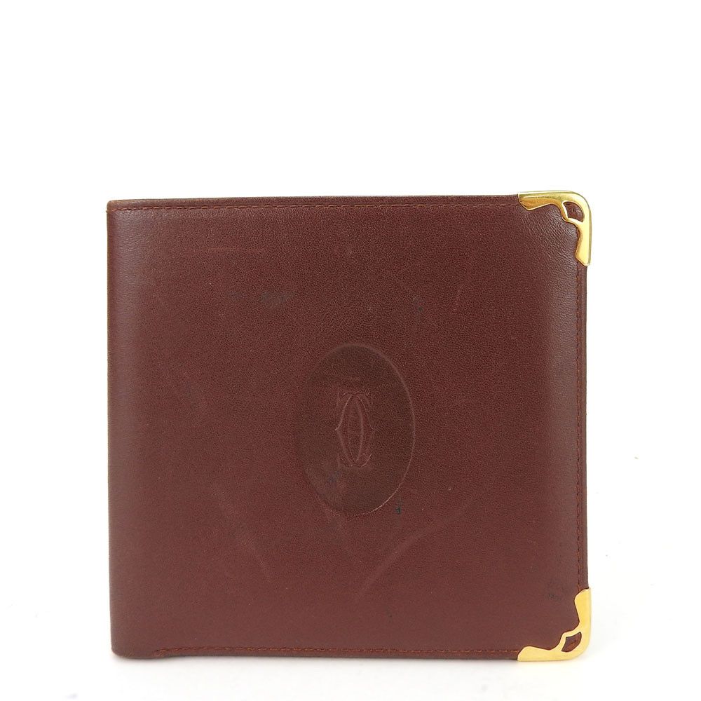 Cartier Cartier Must de Cartier Leather Bifold Wallet Leather Short Wallet DUTY FREE for USA
