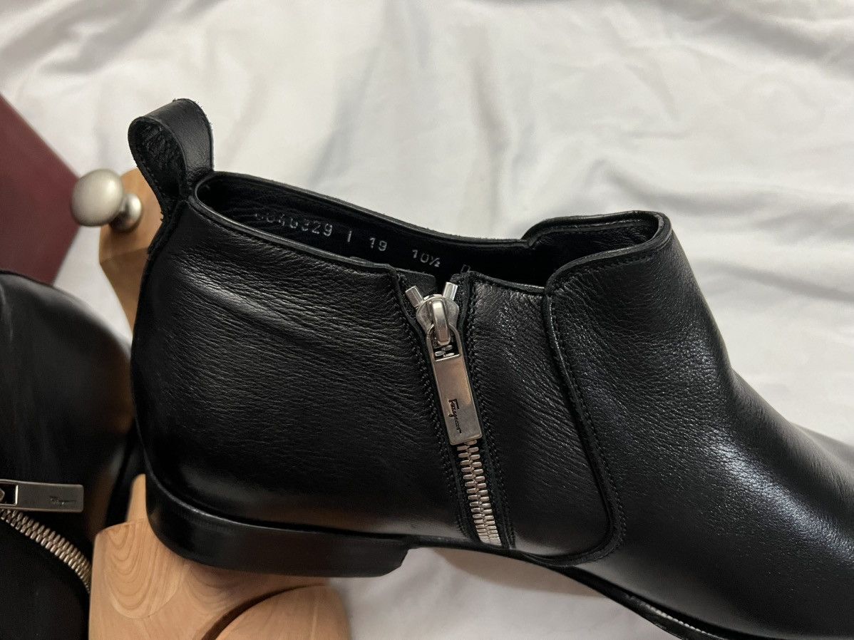 Salvatore Ferragamo LINK NERO CALF ALL LEATHER ANKLE BOOT Size US 10.5 / EU 43-44 - 9 Thumbnail