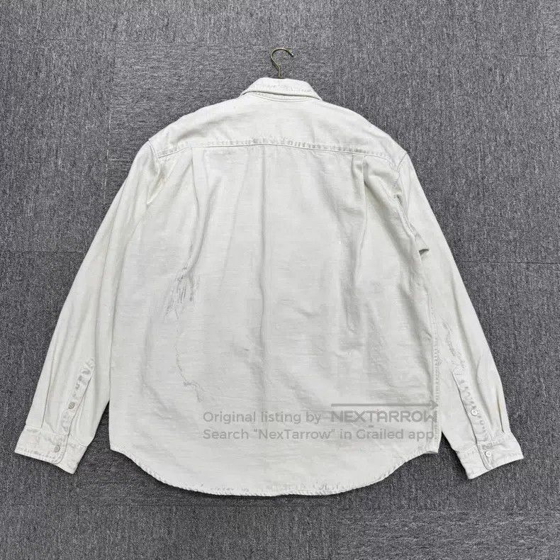 Balenciaga Balenciaga Splashed Distressed Denim Shirt Size US S / EU 44-46 / 1 - 5 Thumbnail
