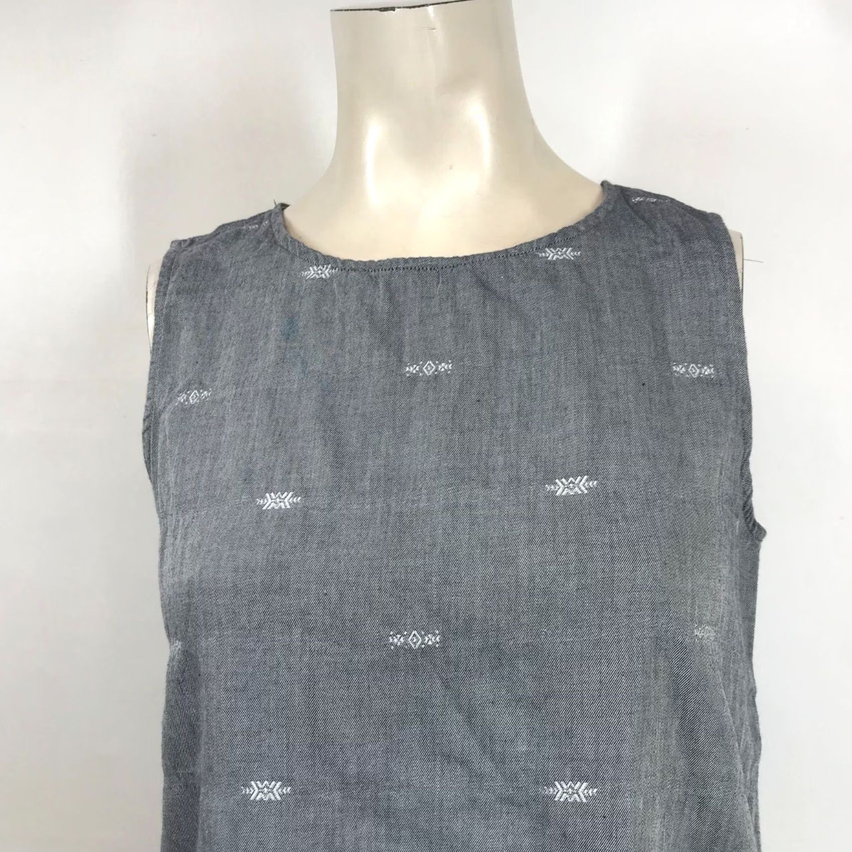 Eileen Fisher Eileen Fisher Women XS Gray SleeveLESS Round Neck Cotton Blend Top - Regular Size XS / US 0-2 / IT 36-38 - 2 Thumbnail