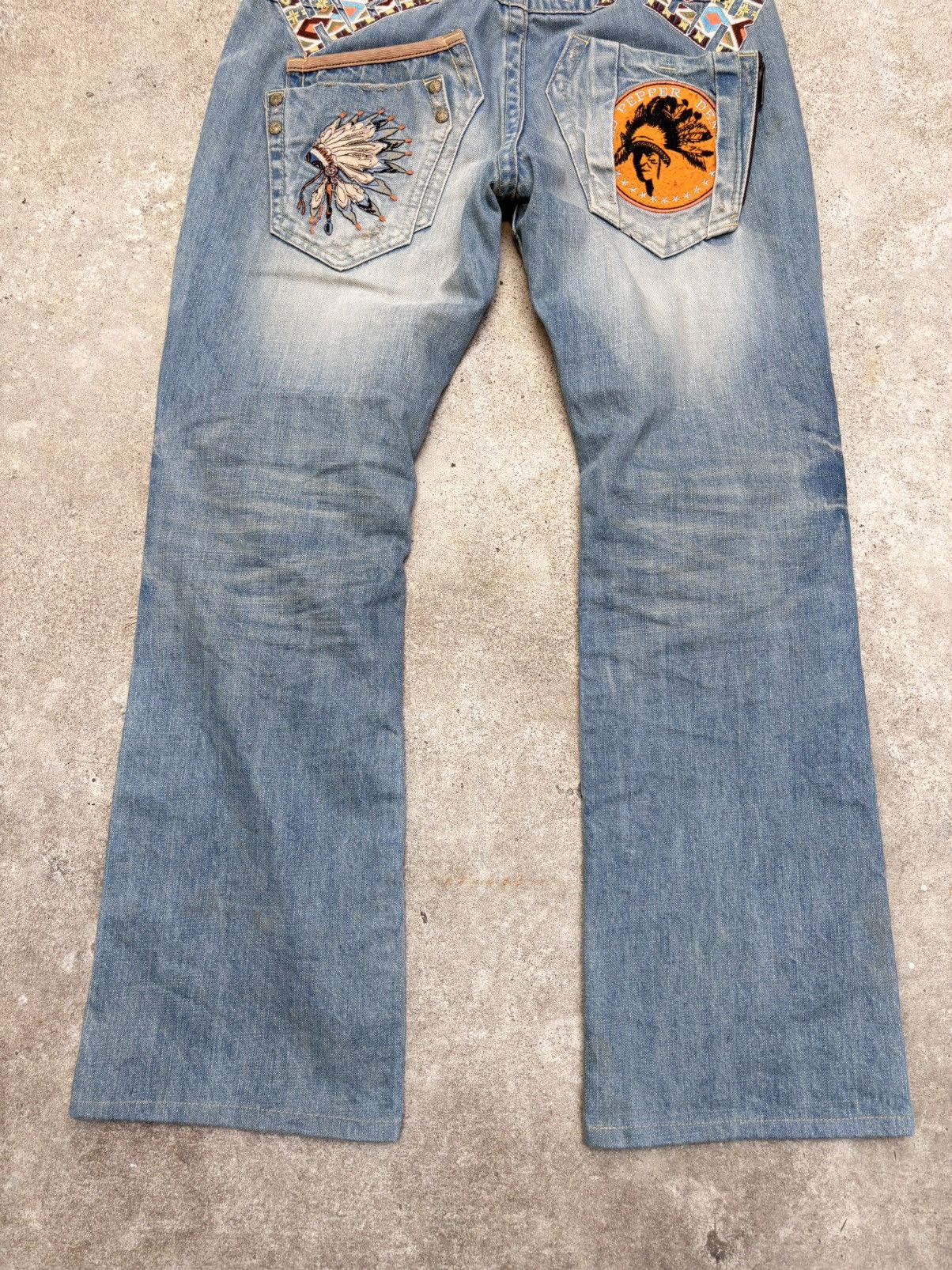 Le Grande Bleu (L.G.B.) RED PEPPER Indian Boot Cut Flared Jeans Denim Size 33 Size US 33 - 3 Thumbnail