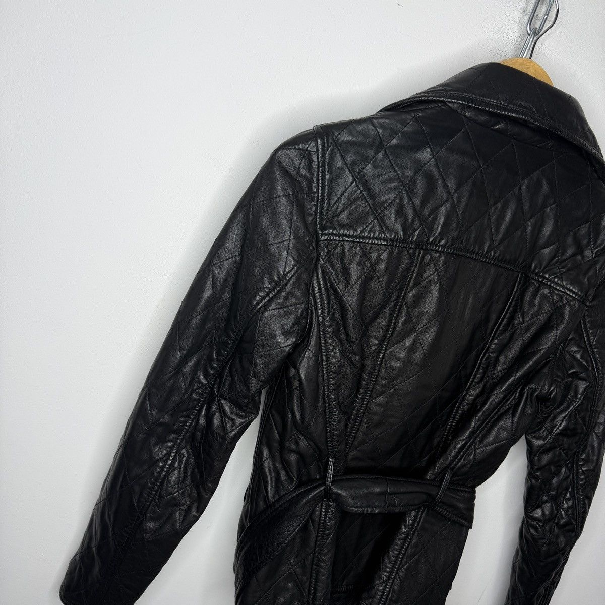 Burberry Burberry Leather Jacket Coat Quilted Belted Double Breasted Size M / US 6-8 / IT 42-44 - 10 Thumbnail