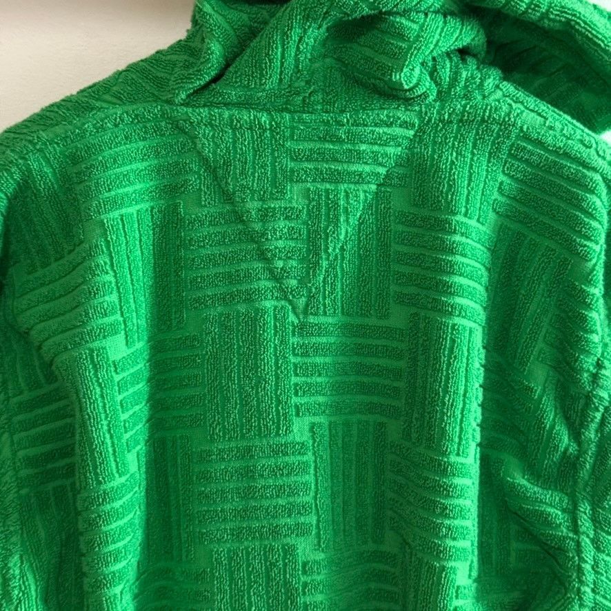 Bottega Veneta $750 Grass Green Intreccio Pattern Cotton Bathrobe Size ONE SIZE - 7 Thumbnail