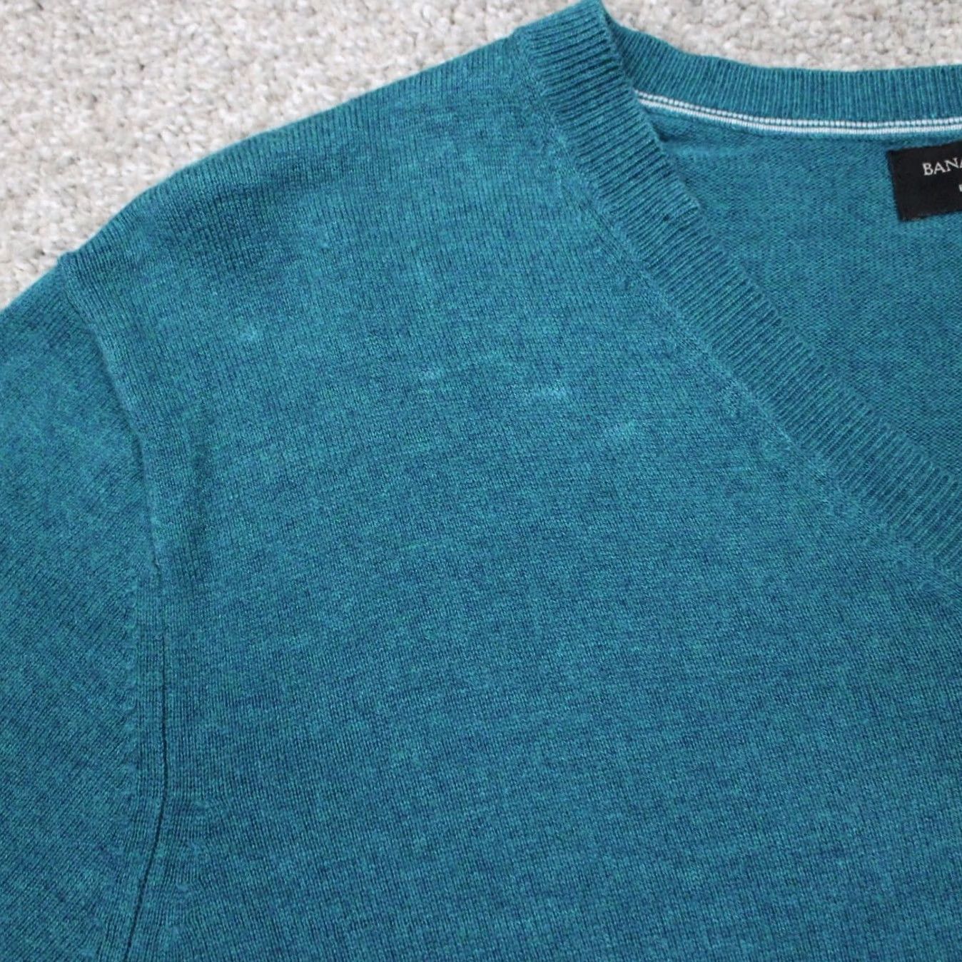 Banana Republic Banana Republic Sweatshirt Mens Large Green Premium Luxe Yarn Cashmere Sweater Size US L / EU 52-54 / 3 - 6 Thumbnail