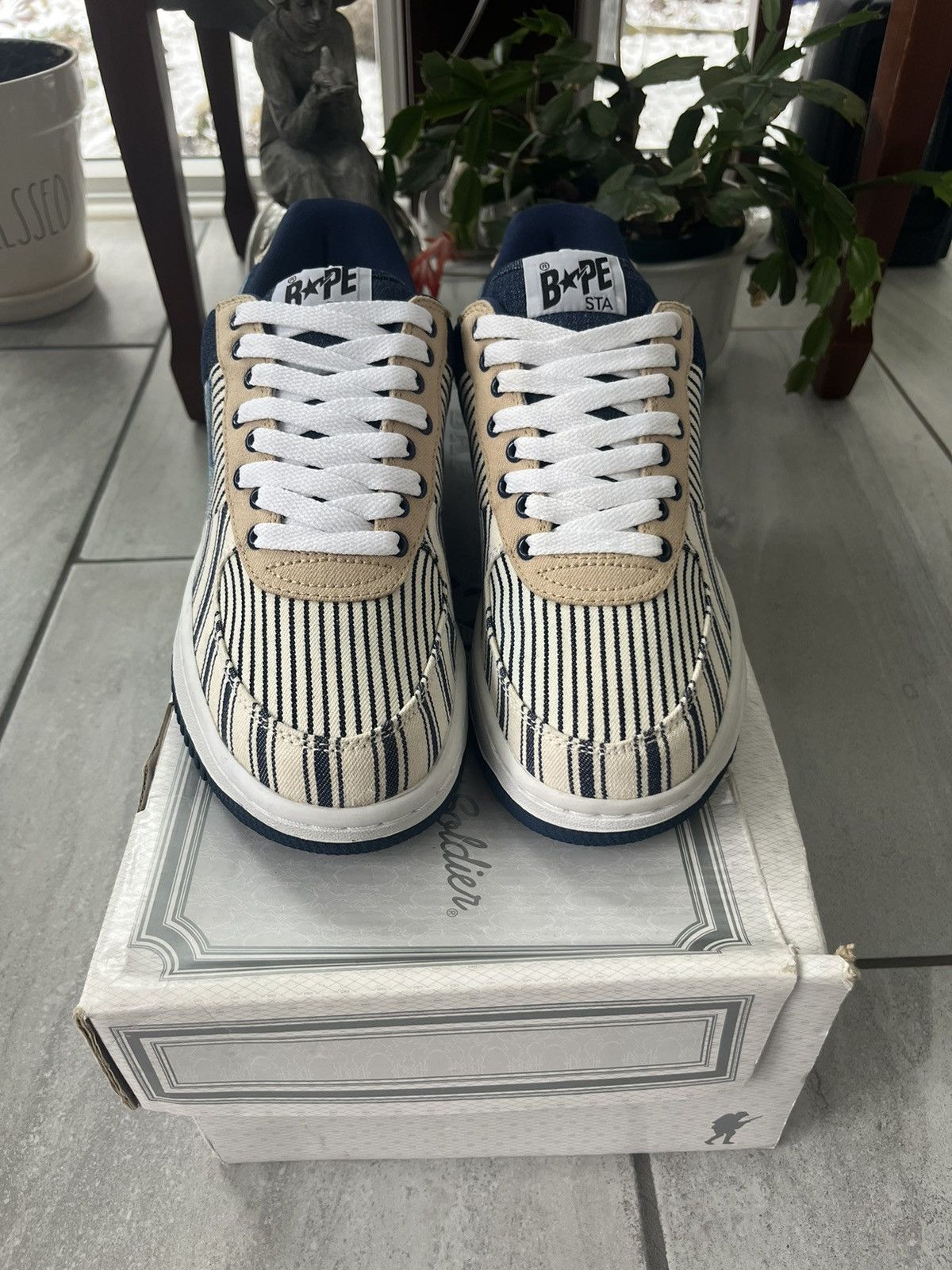 Bape Rare Nigo A Bathing Ape Bapesta Denim 3 2008 Size US 9.5 / EU 42-43 - 5 Thumbnail