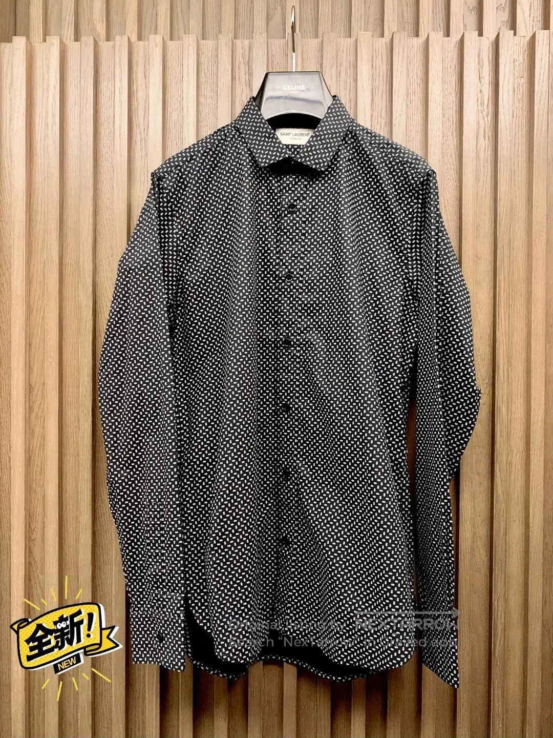 Yves Saint Laurent Black Polka Dot Long Sleeve Button-Up Shirt. Size US S / EU 44-46 / 1 - 1 Thumbnail