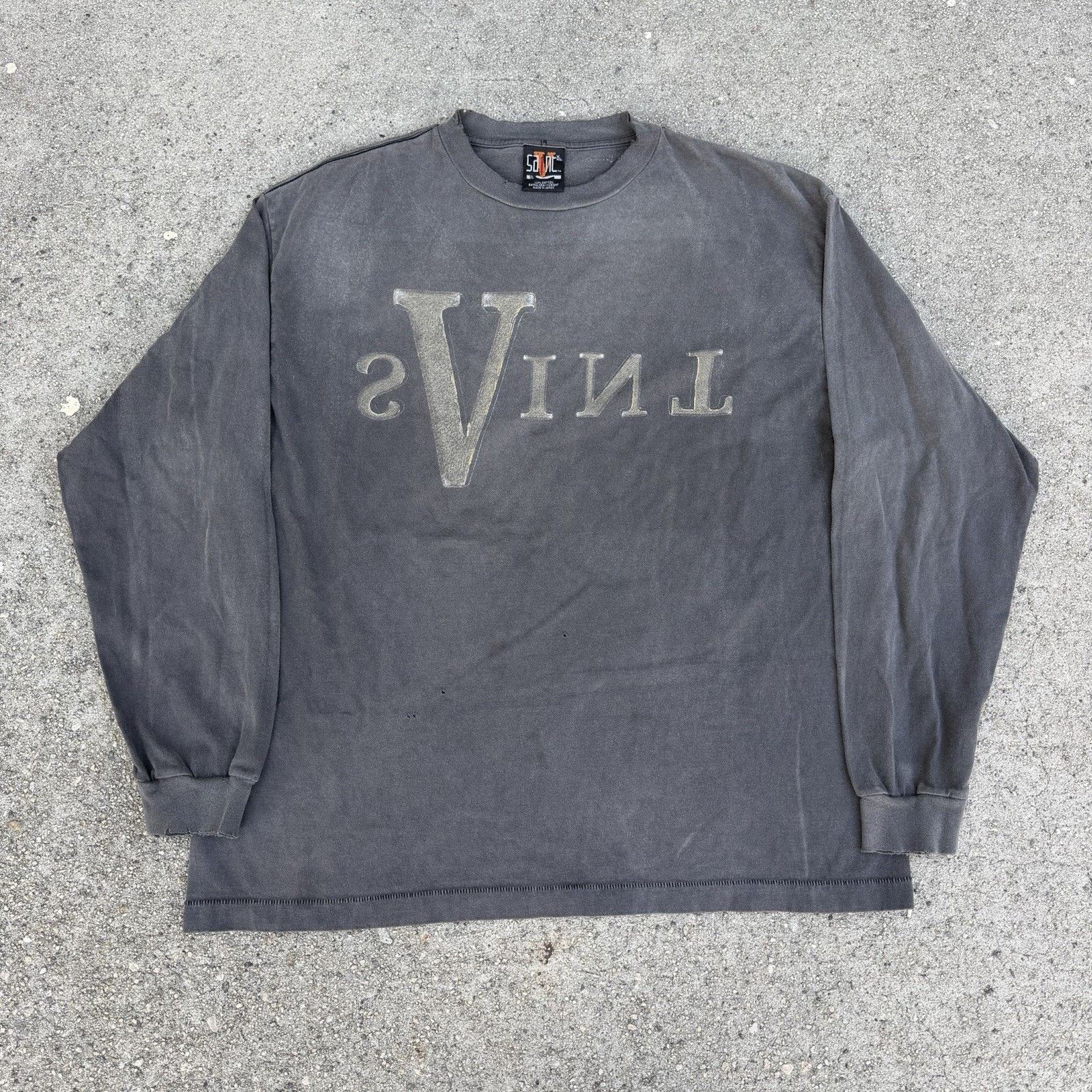 Hypebeast × Saint Michael × Vlone Saint Michael x Vlone Maria Faded Black Longsleeve Shirt XXL Size US XXL / EU 58 / 5 - 1 Thumbnail