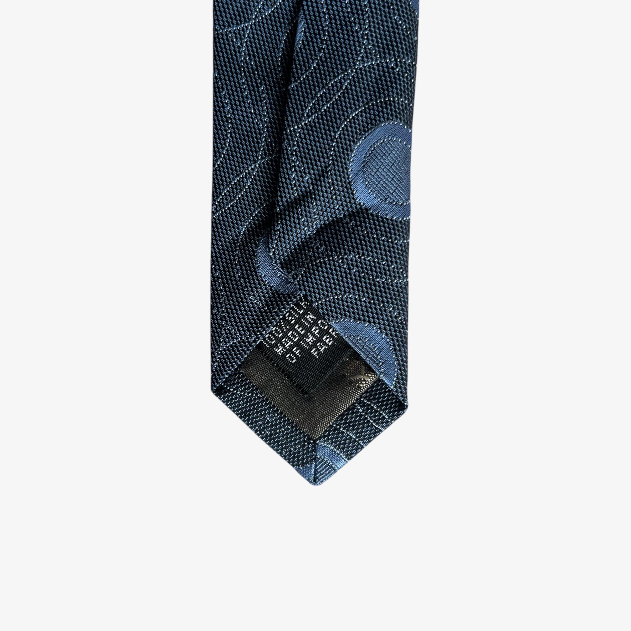 Calvin Klein Vintage 90s Calvin Klein Blue Geometric Print Silk Tie Size ONE SIZE - 3 Thumbnail