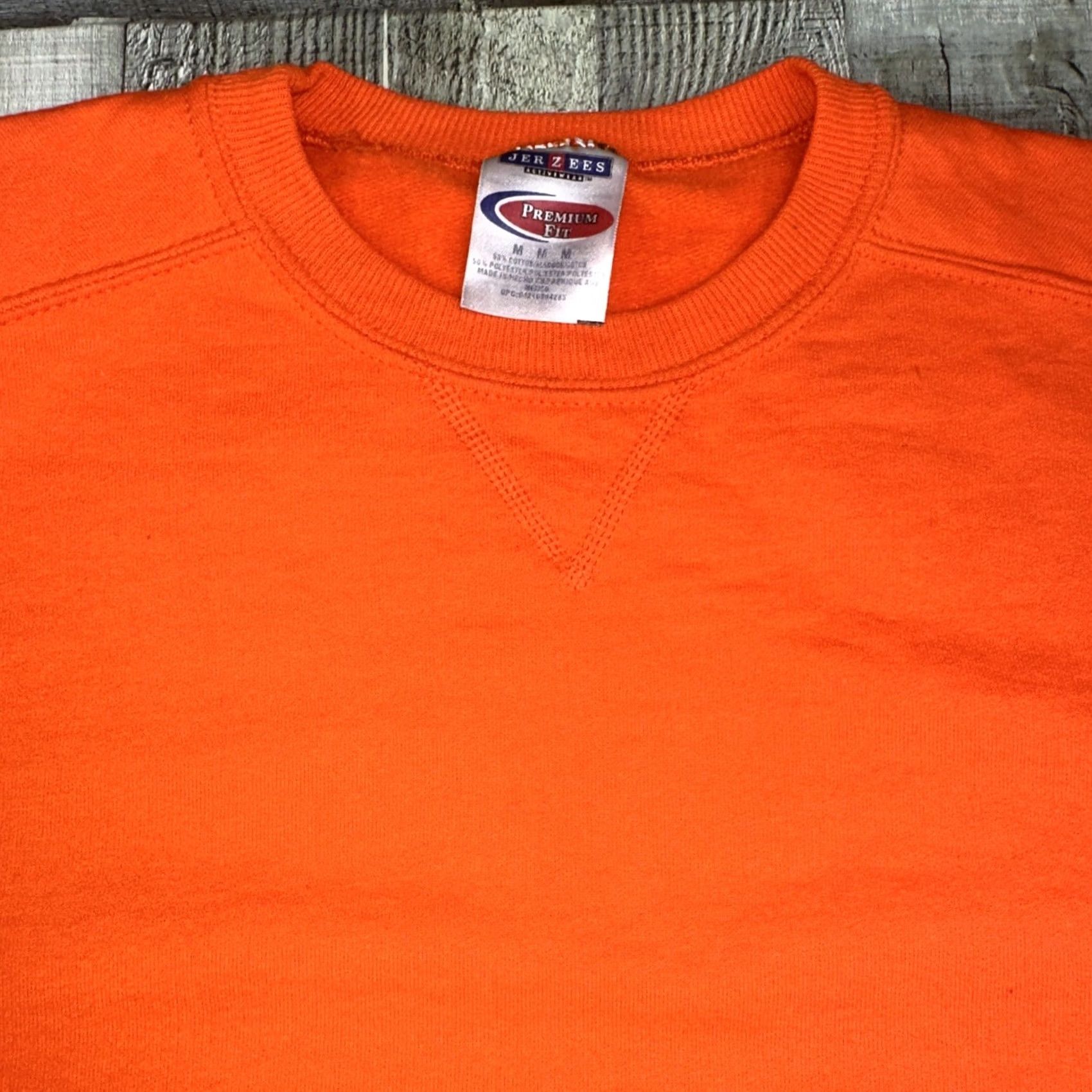 Jerzees VINTAGE Jerzees Orange Crewneck Sweater Mens Medium Cotton Blend 1990s Sportswear Beach Premium Fit Size US M / EU 48-50 / 2 - 2 Thumbnail